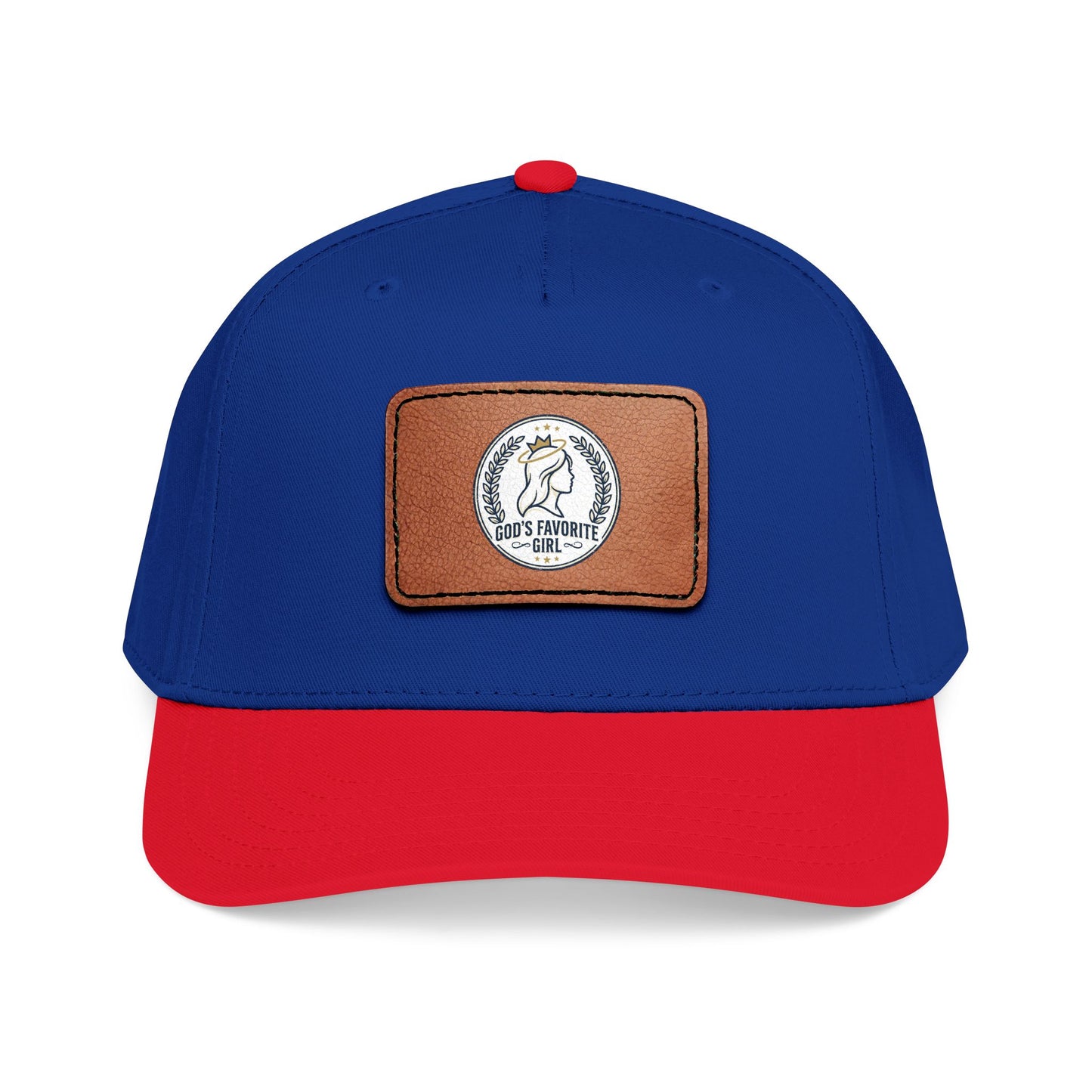 Leather Patch Baseball Cap — “God’s Favorite Girl” Vintage Logo