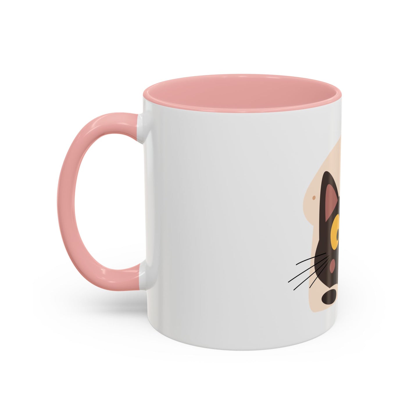 Cat in Toast Accent Coffee Mug – Cute Black Cat Breakfast Mug (11/15oz)