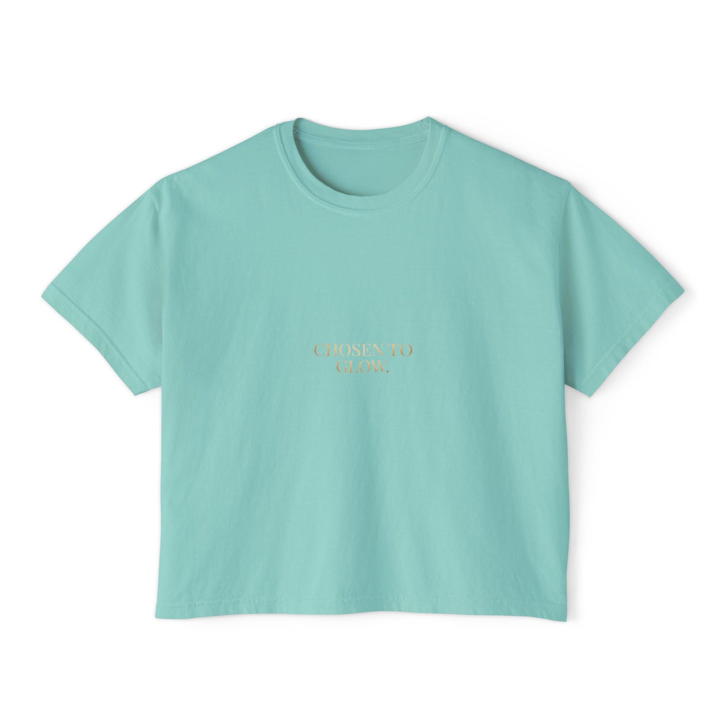 Minimalist Women's Boxy Tee — 'Carefree & Calm' Embroidered Crop T-Shirt
