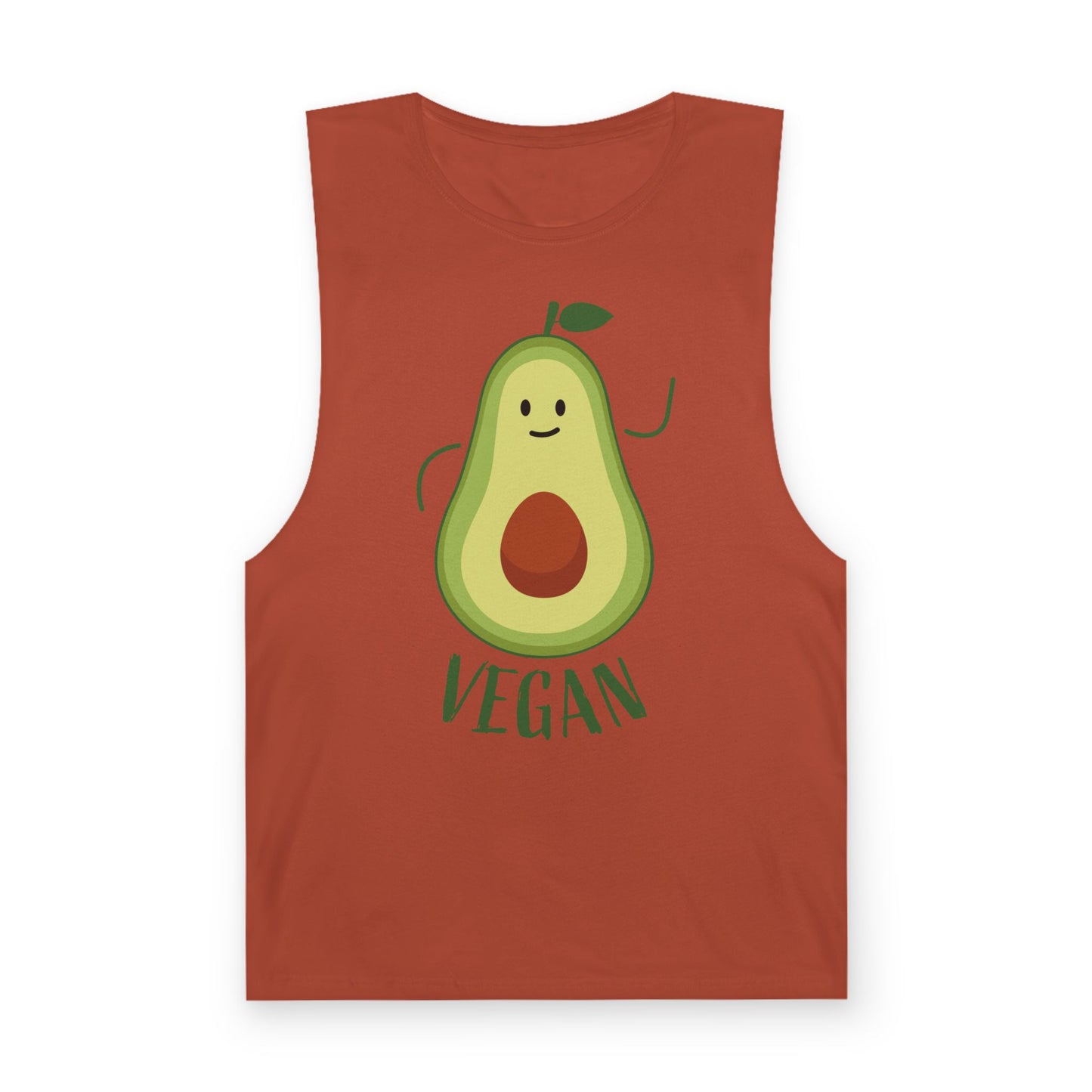 Vegan Avocado Tank Top — Cute Smiling Avocado Graphic Sleeveless Shirt