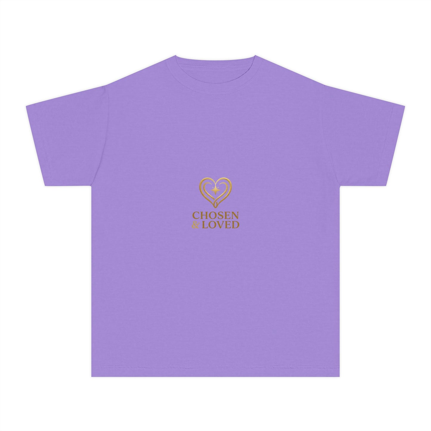 Youth Tee - "Chosen & Loved" Heart Design (Christian Inspirational)