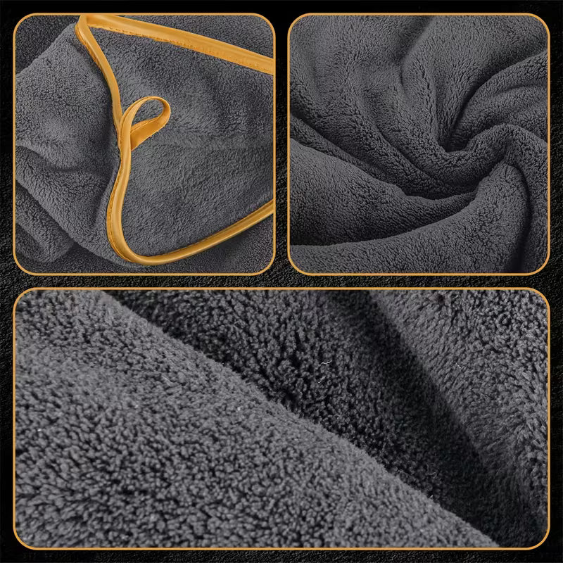 Luxury 4-Piece Bath Towel Set | Soft Solid Color Towels with Golden Edge Detail