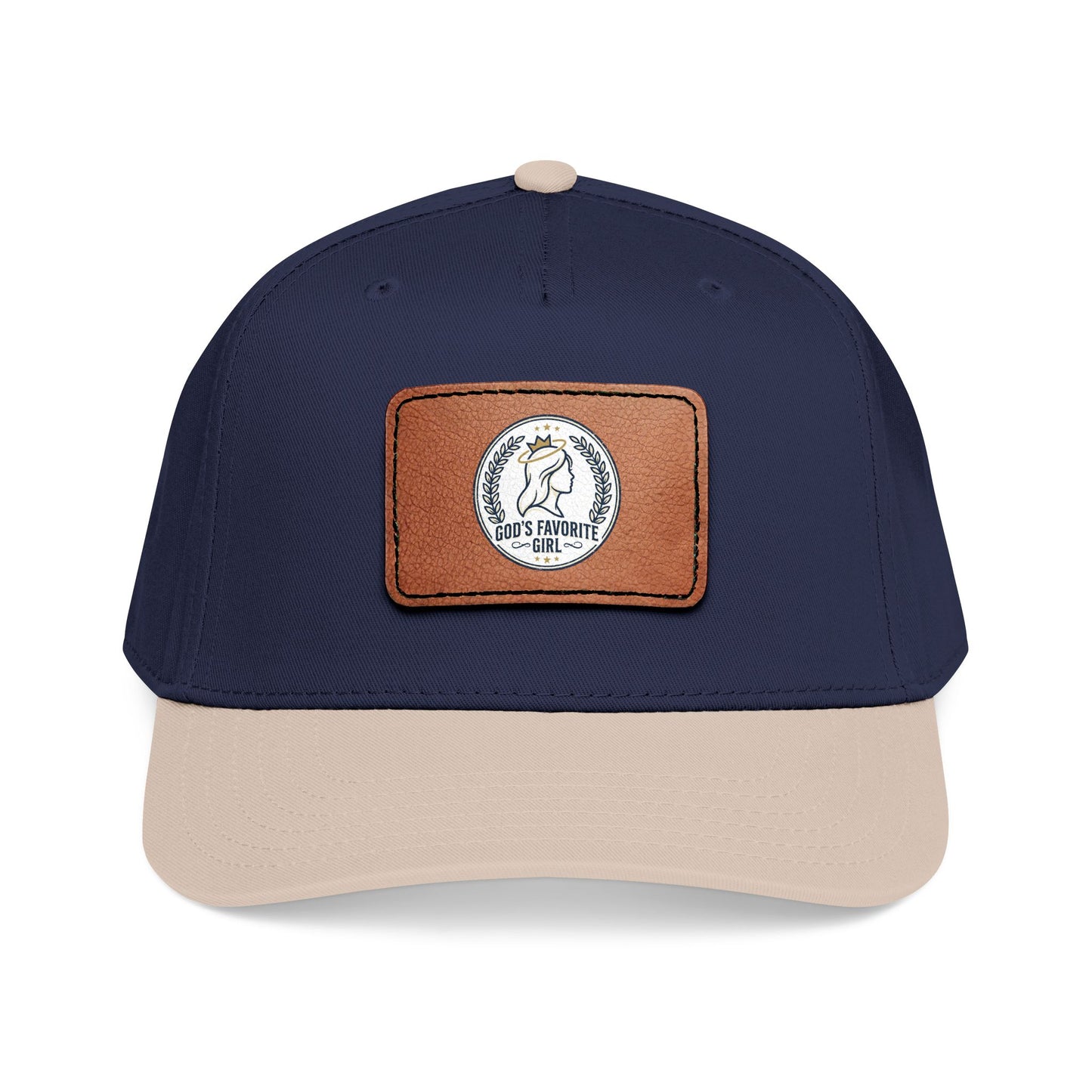 Leather Patch Baseball Cap — “God’s Favorite Girl” Vintage Logo