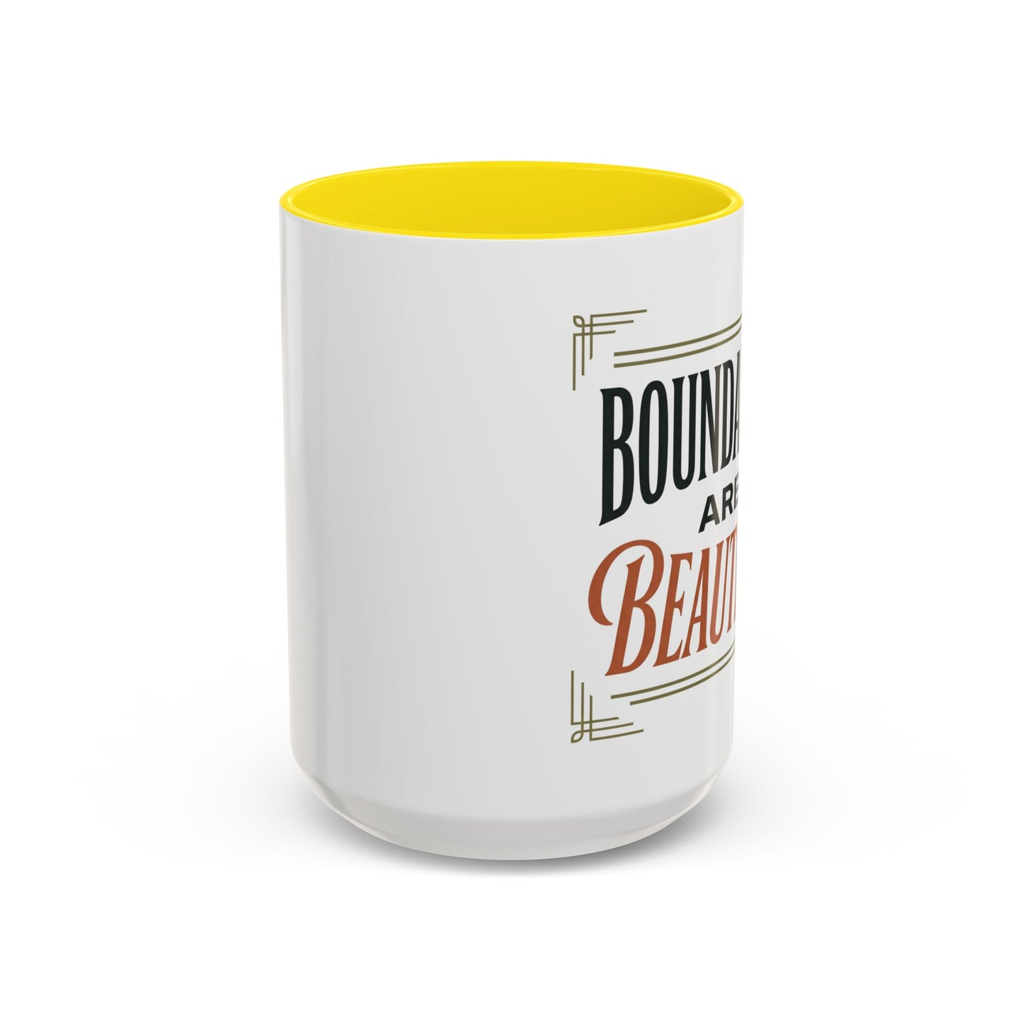 Boundaries Are Beautiful Accent Coffee Mug — Inspirational Self-Care Coffee Cup (11/15oz)