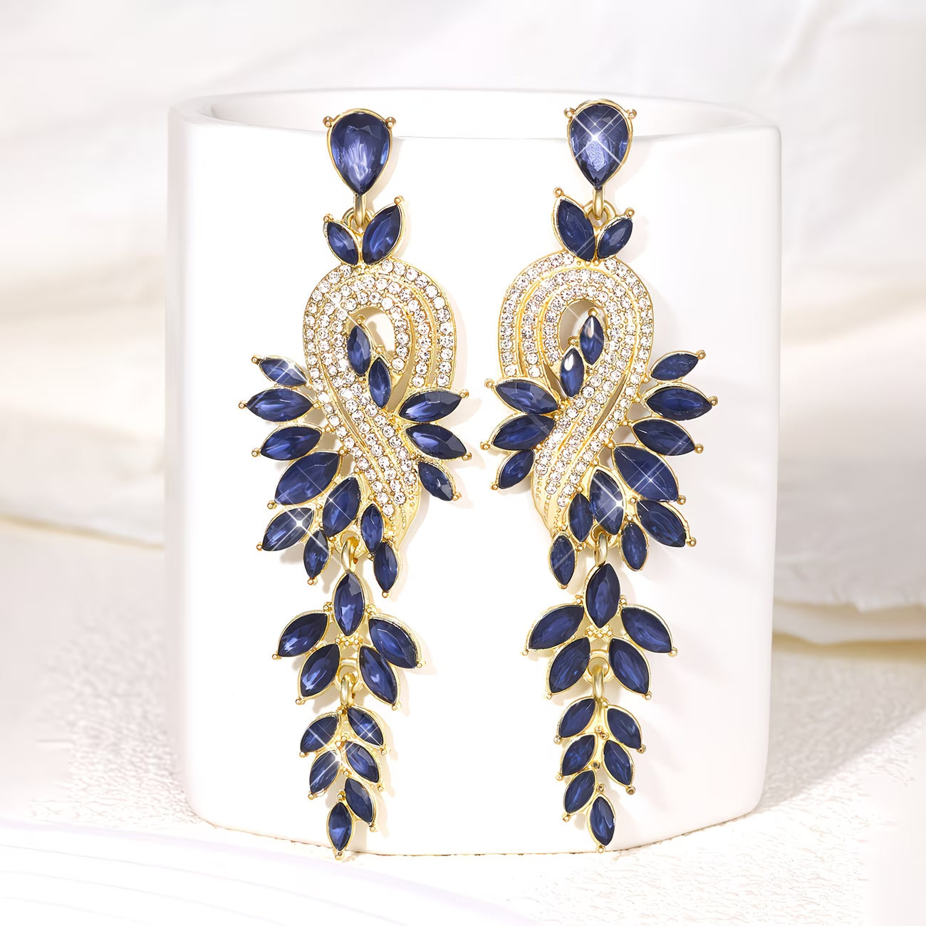 MuseNote™ Exaggerated Leaf Drop Earrings | Elegant Long Statement Earrings for Women