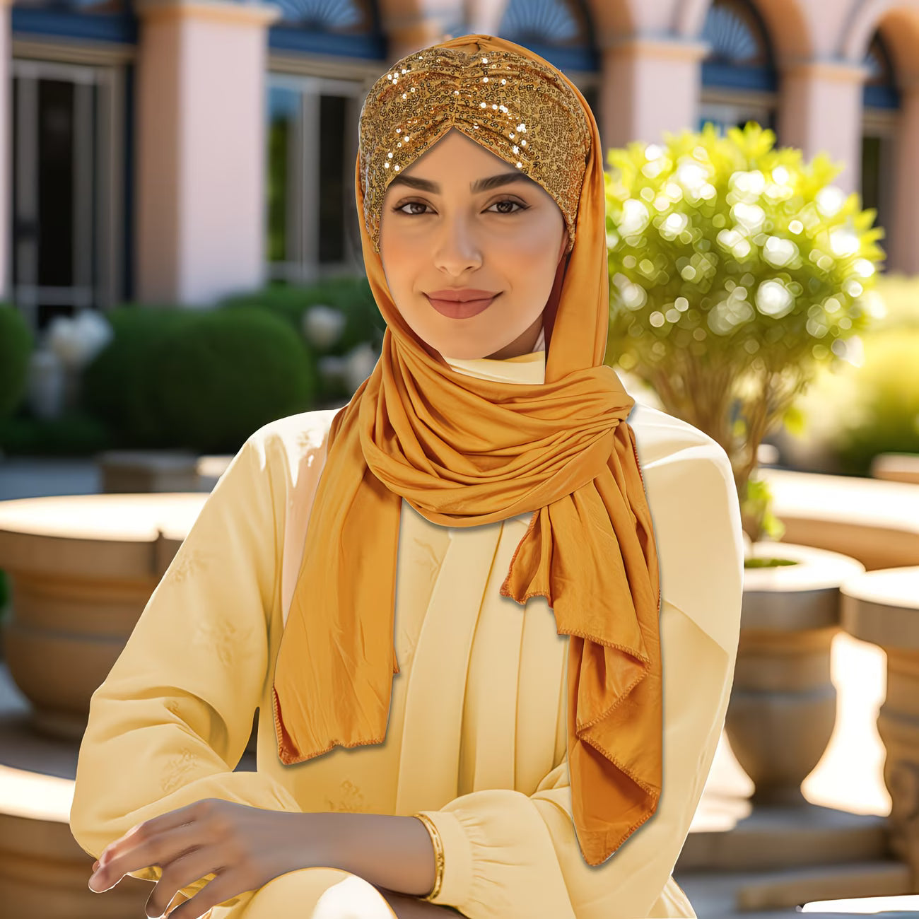 ShimmerGrace™ Sequined Headscarf Hat | Elegant Pullover Cap for Women