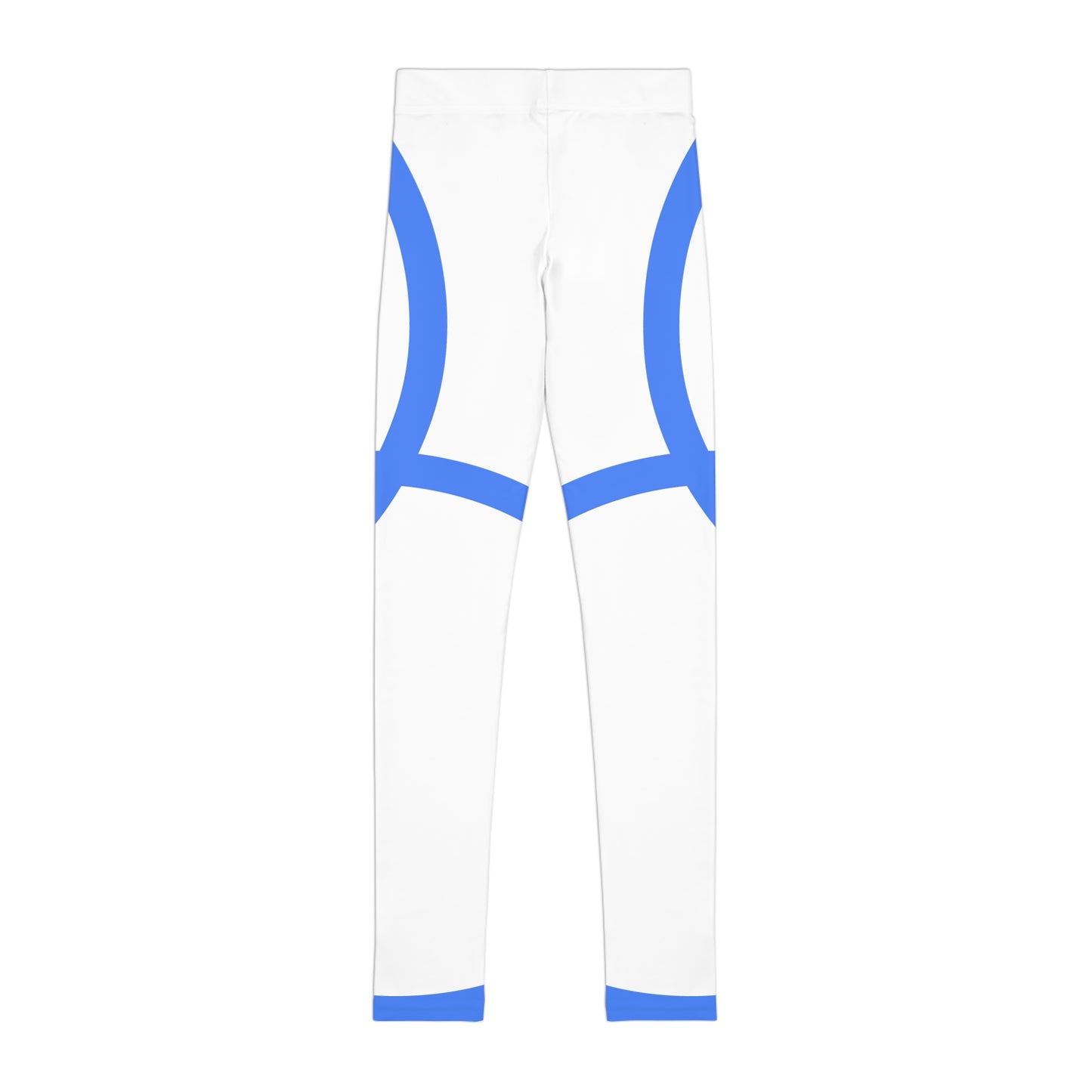 Minimal Blue Arc Pattern Youth Leggings — All-Over Print