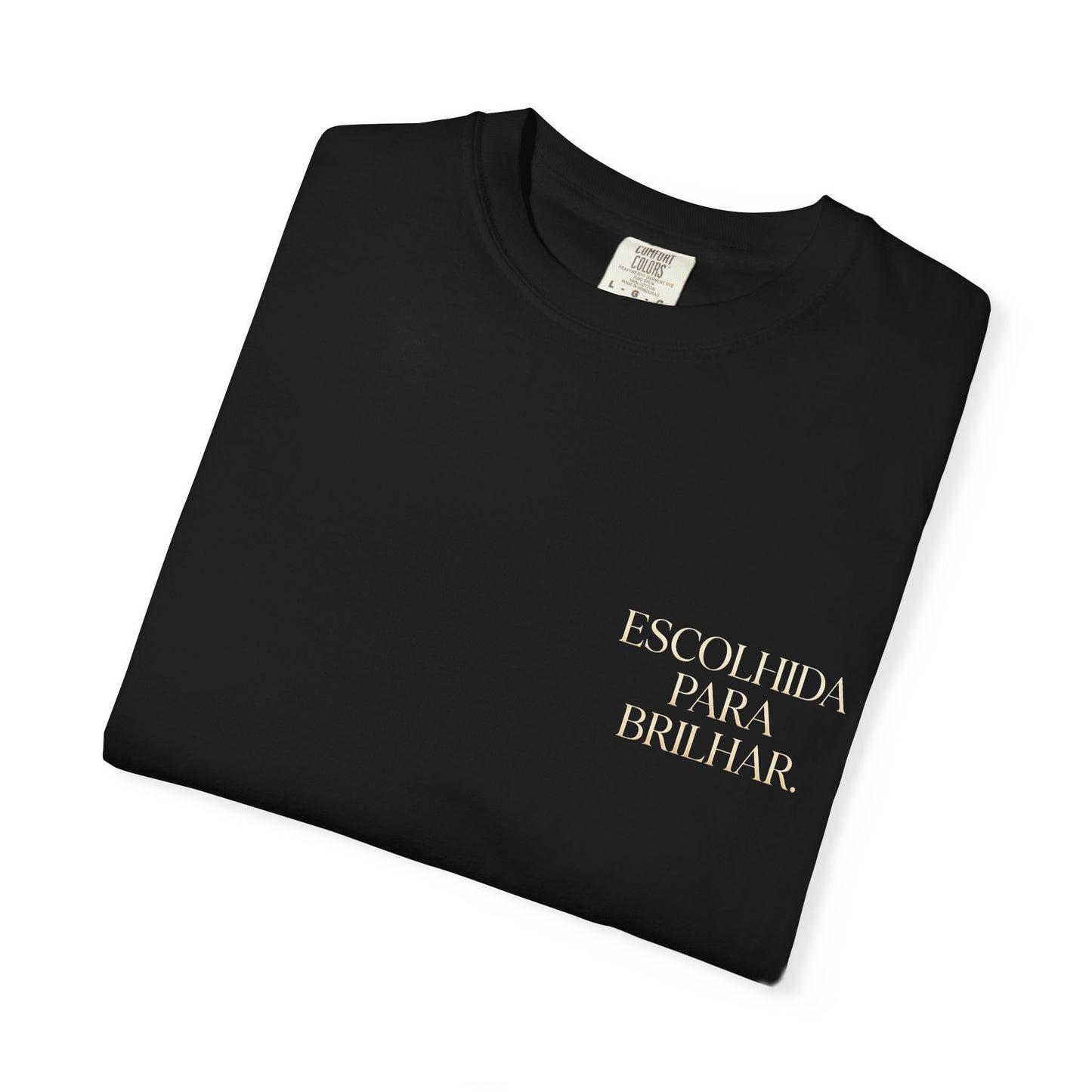 T-shirt tingida em peça "Escolhida Para Brilhar"