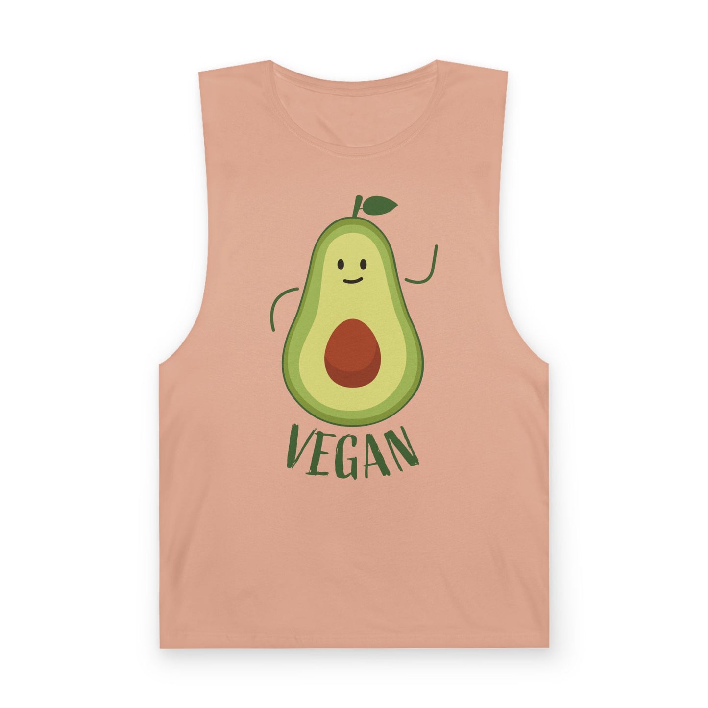 Vegan Avocado Tank Top — Cute Smiling Avocado Graphic Sleeveless Shirt