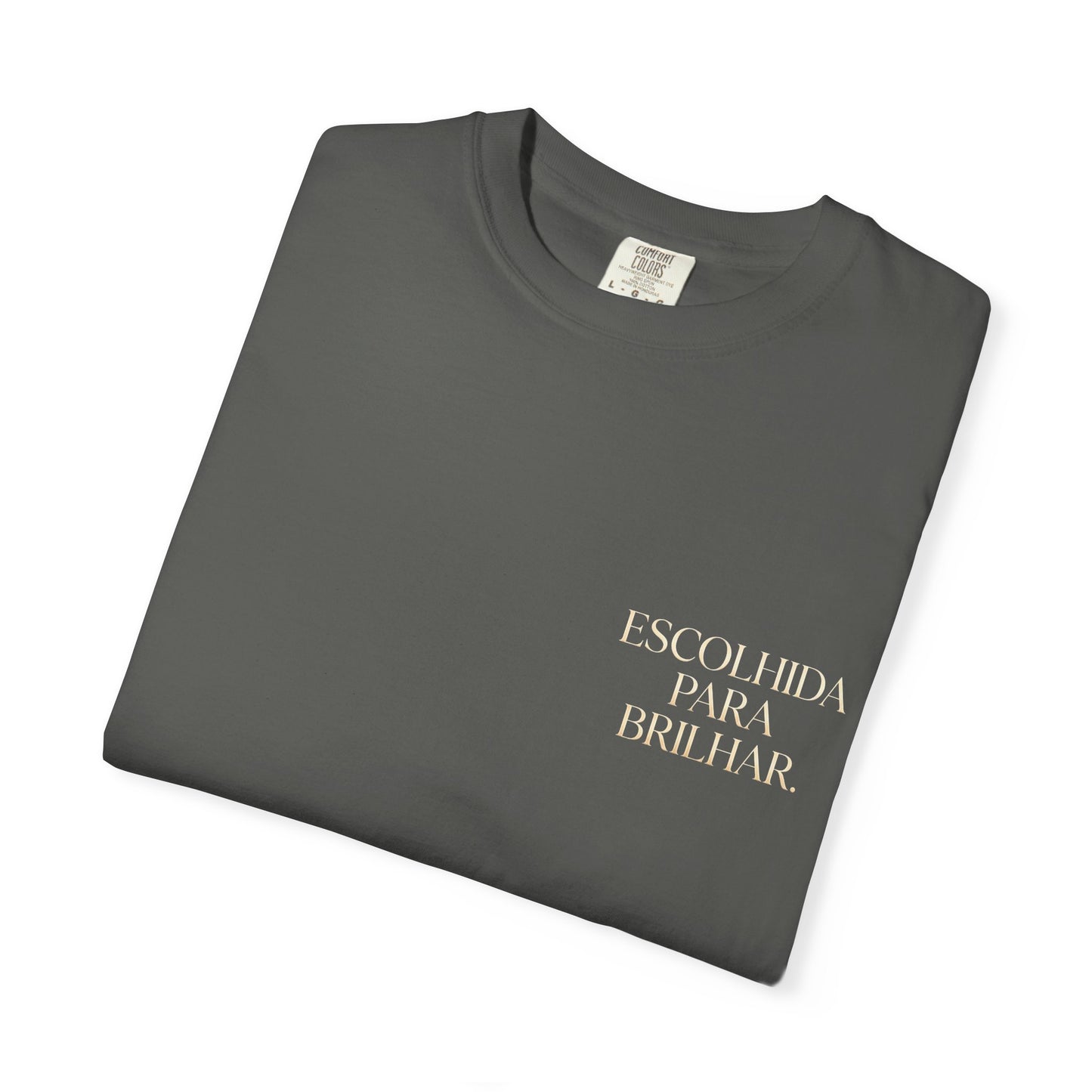 T-shirt tingida em peça "Escolhida Para Brilhar"