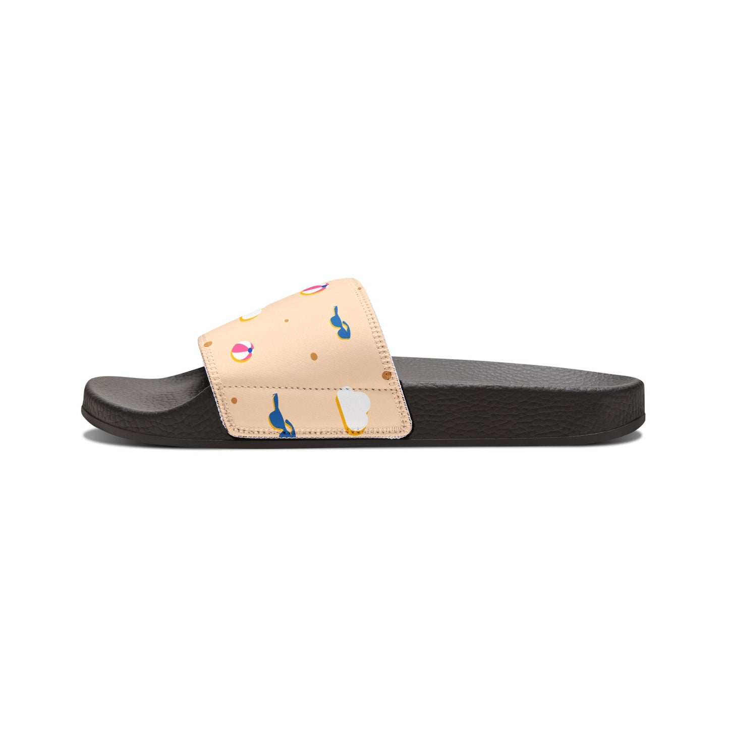 Peach Beach Print Slide Sandals — Women's Removable-Strap Pool Slides
