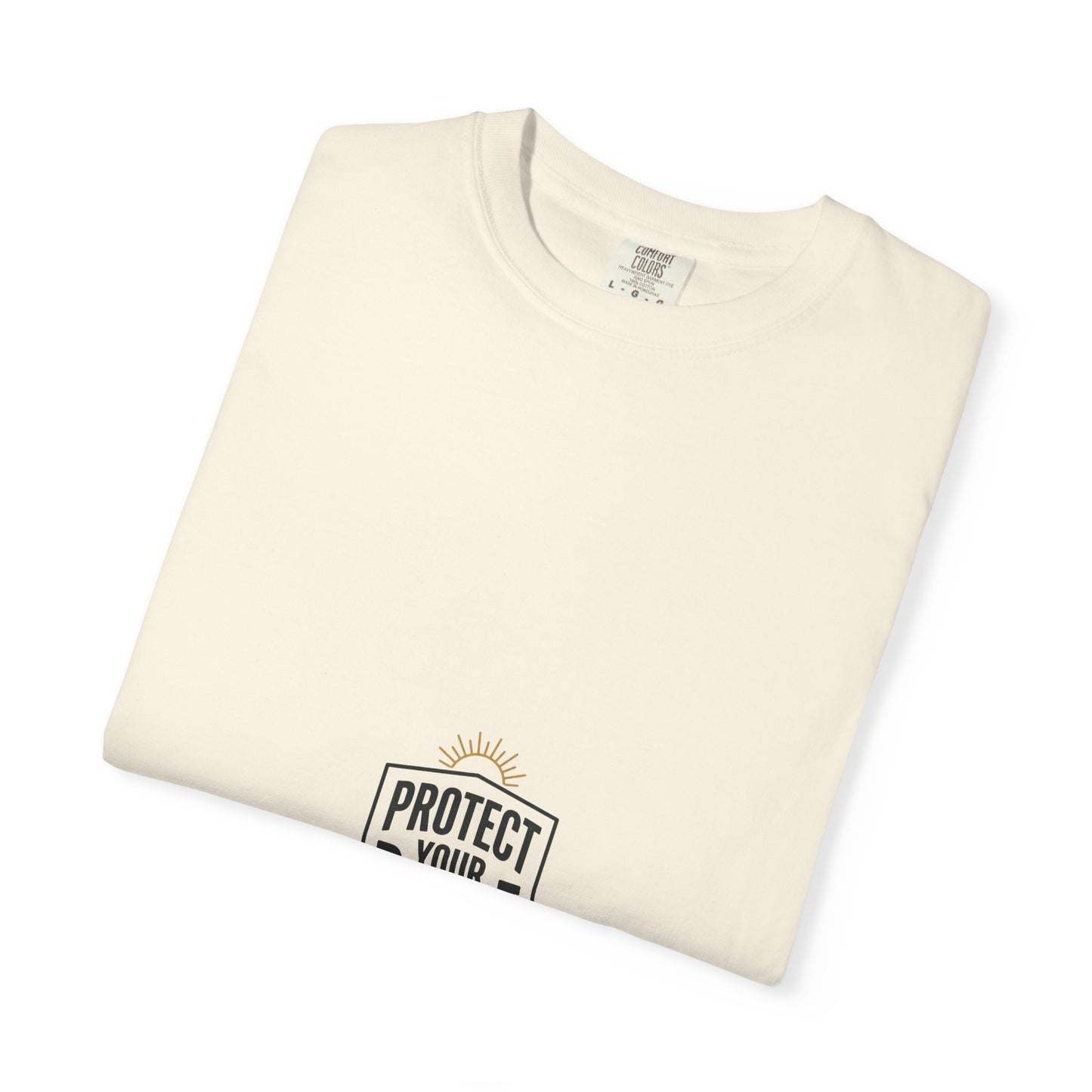 Protect Your Peace T-Shirt — Minimal Shield Graphic, Inspirational Casual Tee