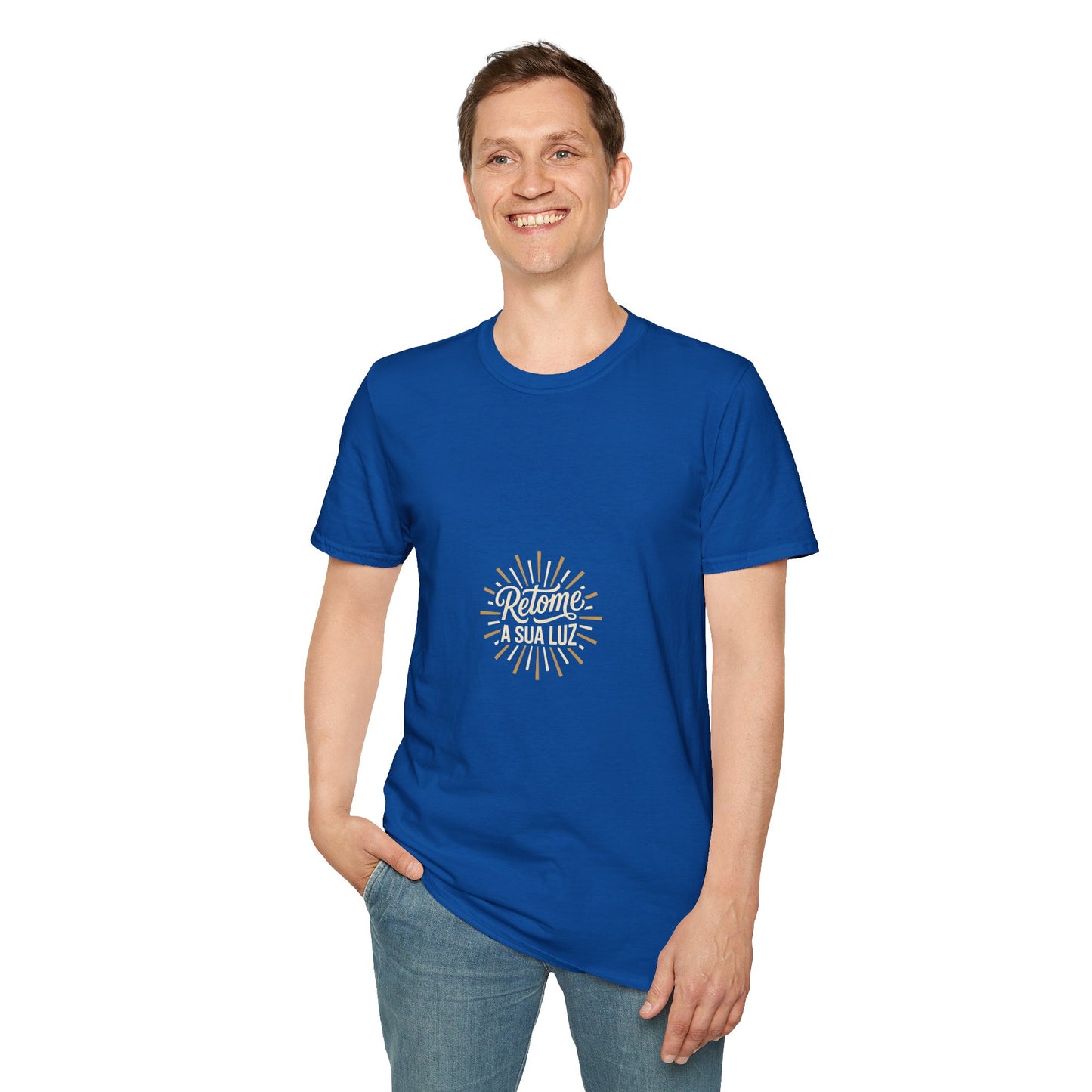 Camiseta — "Retome a sua luz" (Estampa Sunburst)