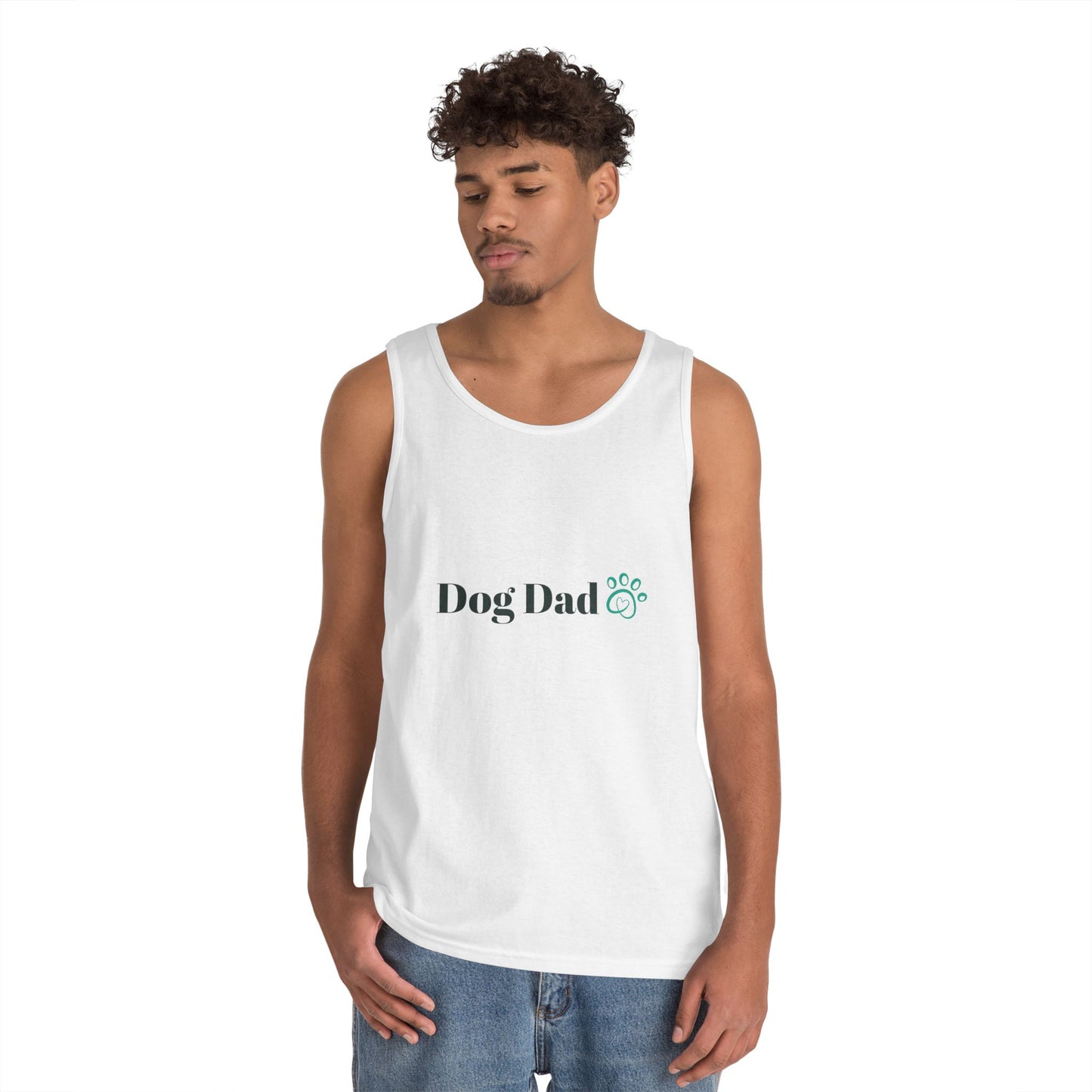 Dog Dad Tank Top — Minimal Paw Print Men’s Summer Tee