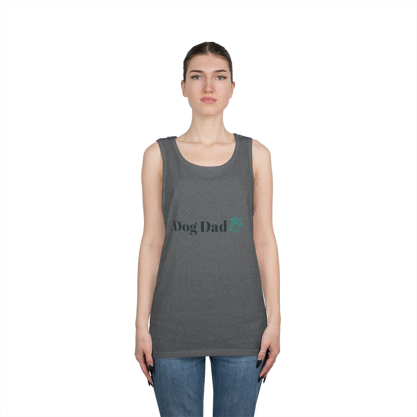 Dog Dad Tank Top — Minimal Paw Print Men’s Summer Tee