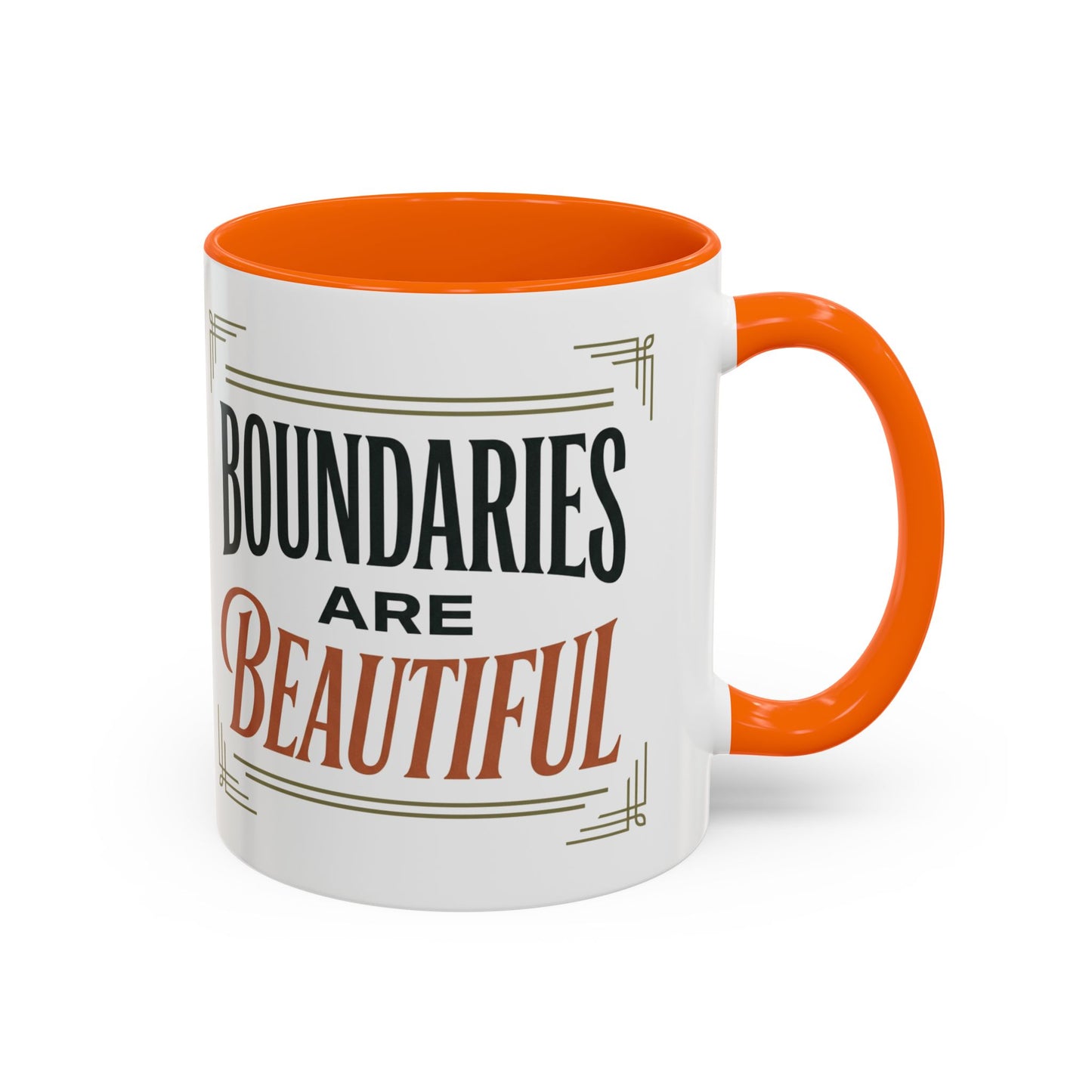 Boundaries Are Beautiful Accent Coffee Mug — Inspirational Self-Care Coffee Cup (11/15oz)
