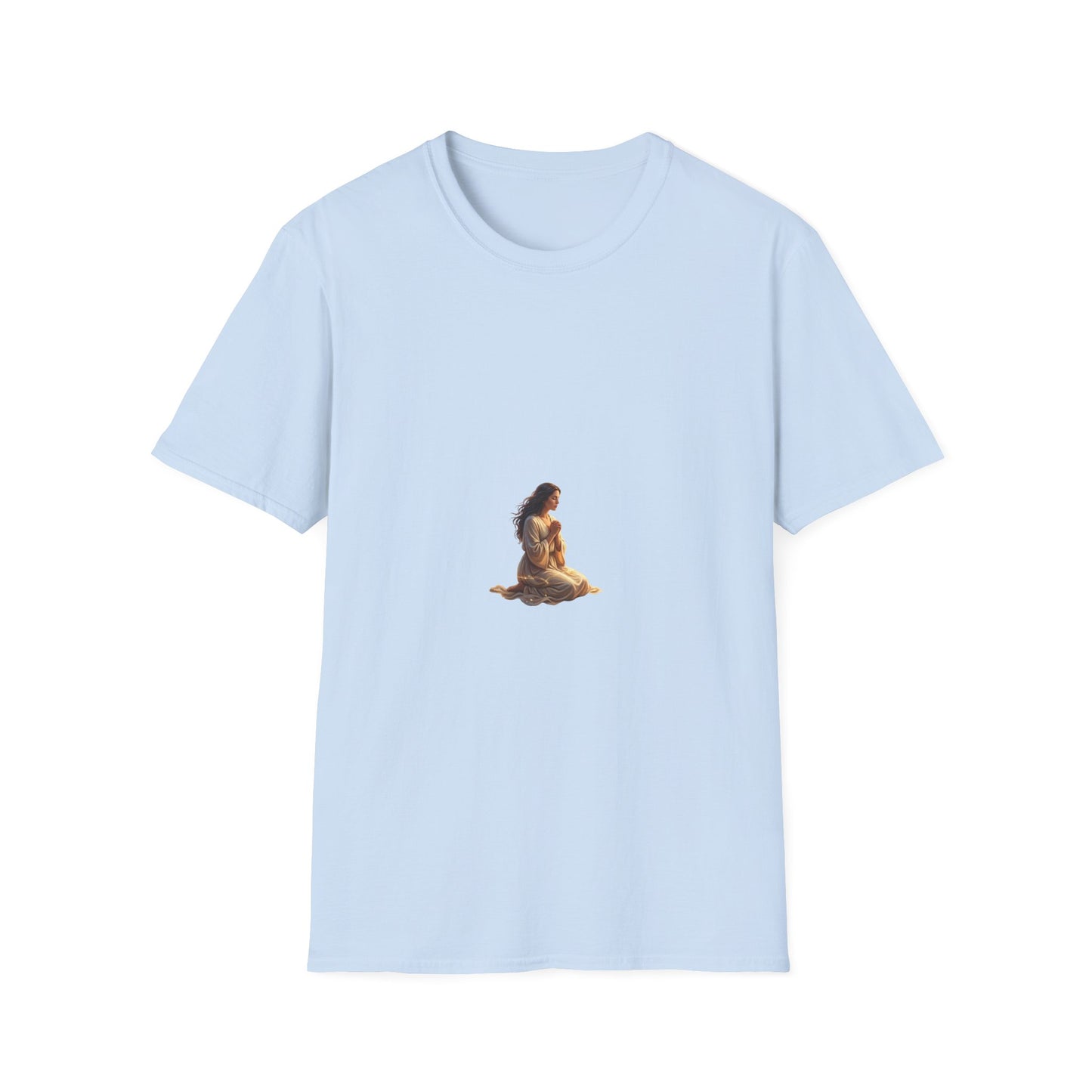Meditating Woman Minimalist Yoga T-Shirt — Mindful Meditation Tee