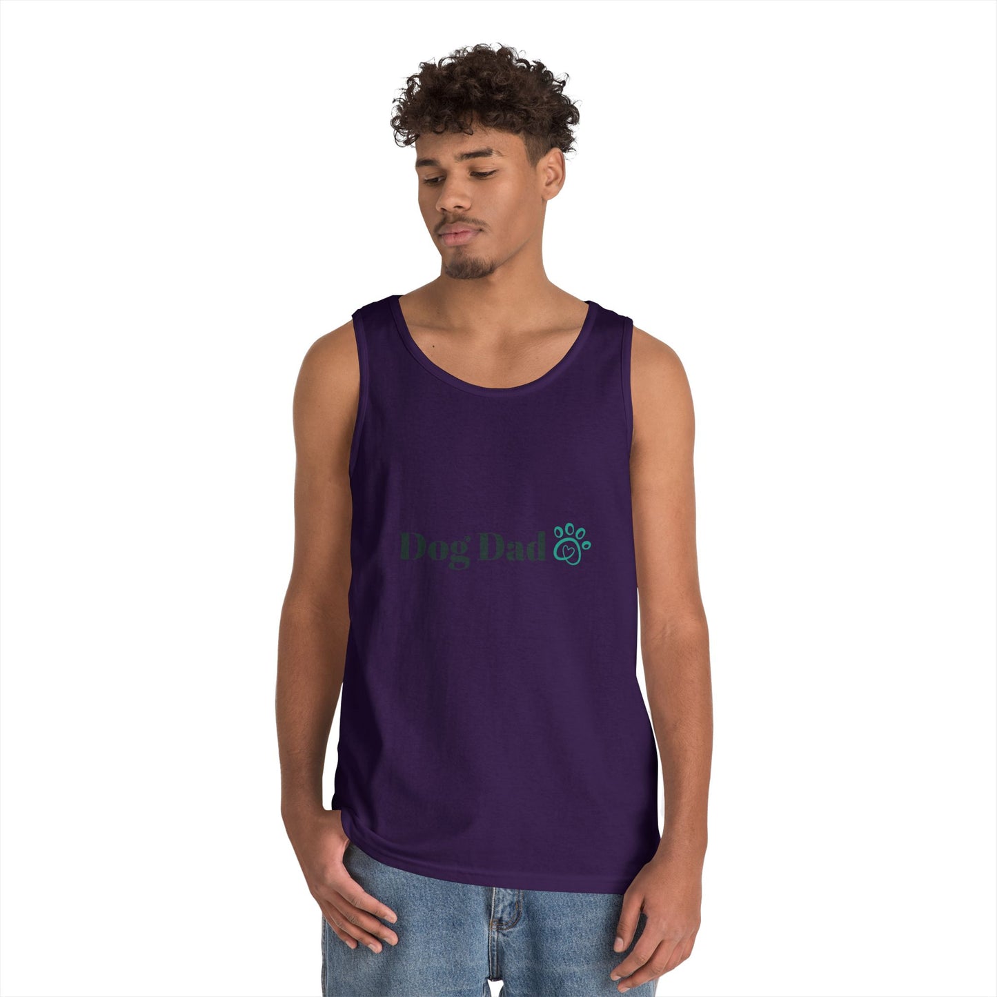 Dog Dad Tank Top — Minimal Paw Print Men’s Summer Tee