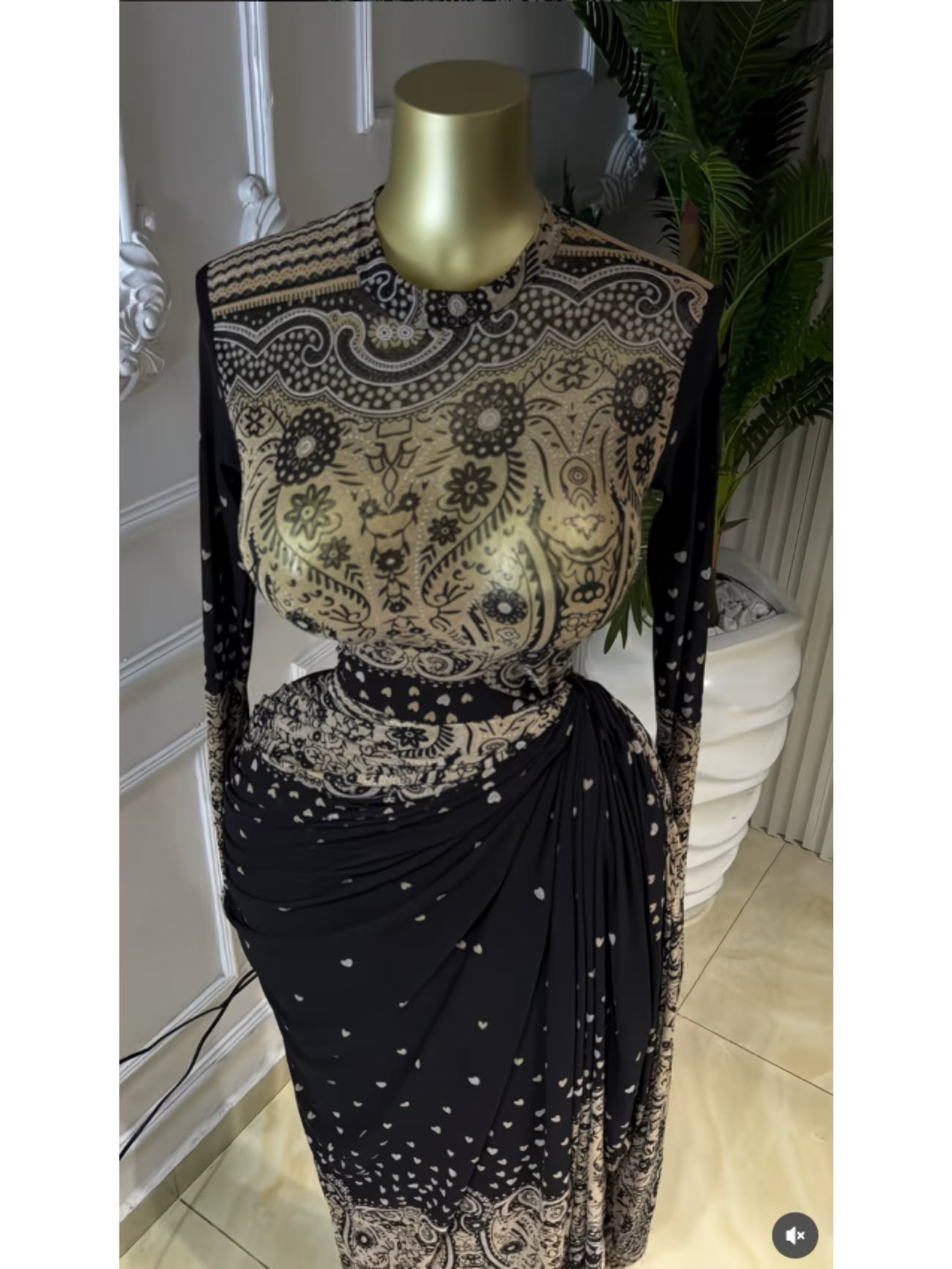 PaisleyMuse™ Ruched Waist Maxi Dress | Paisley Print Long Sleeve Wrap Dress for Women