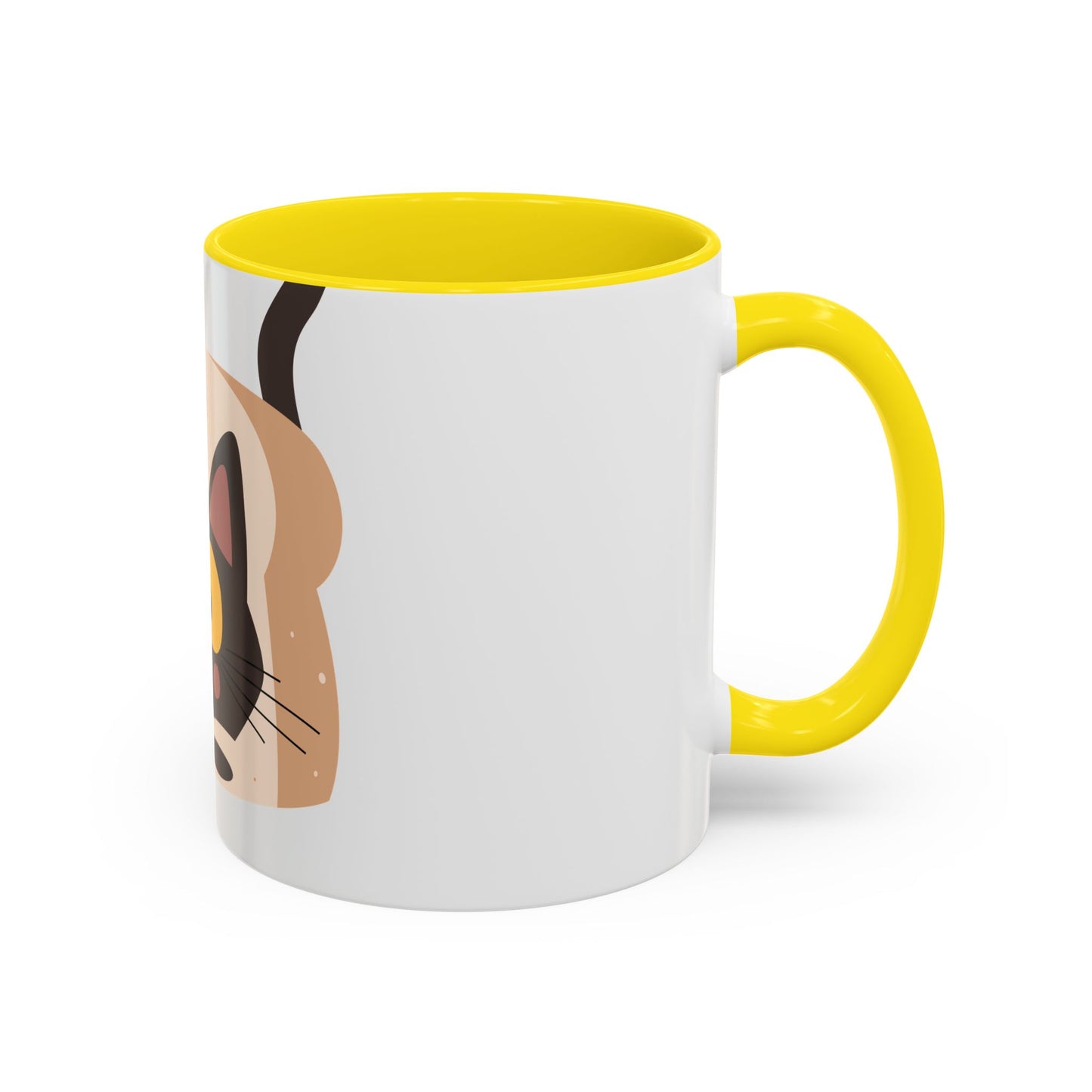 Cat in Toast Accent Coffee Mug – Cute Black Cat Breakfast Mug (11/15oz)