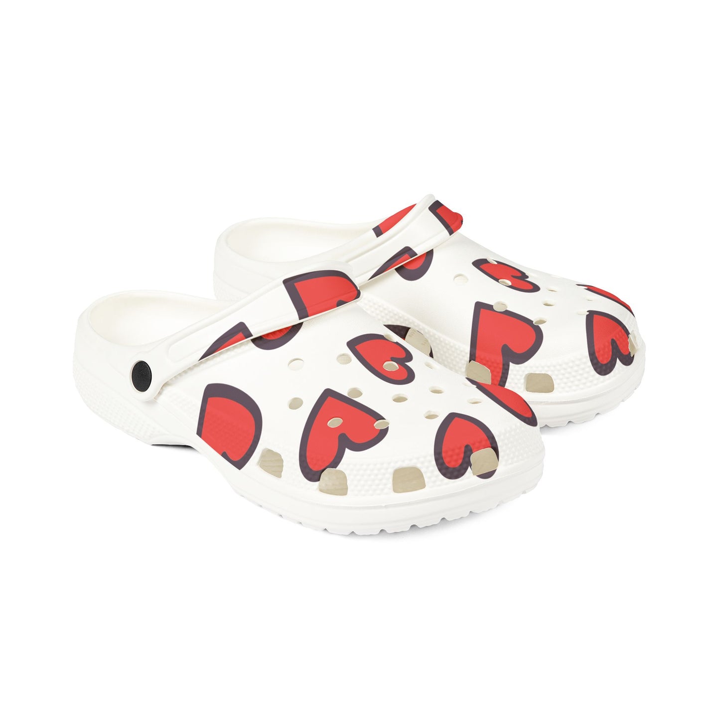 Heart Pattern EVA Foam Clogs - Lightweight Slip-On Garden Shoes