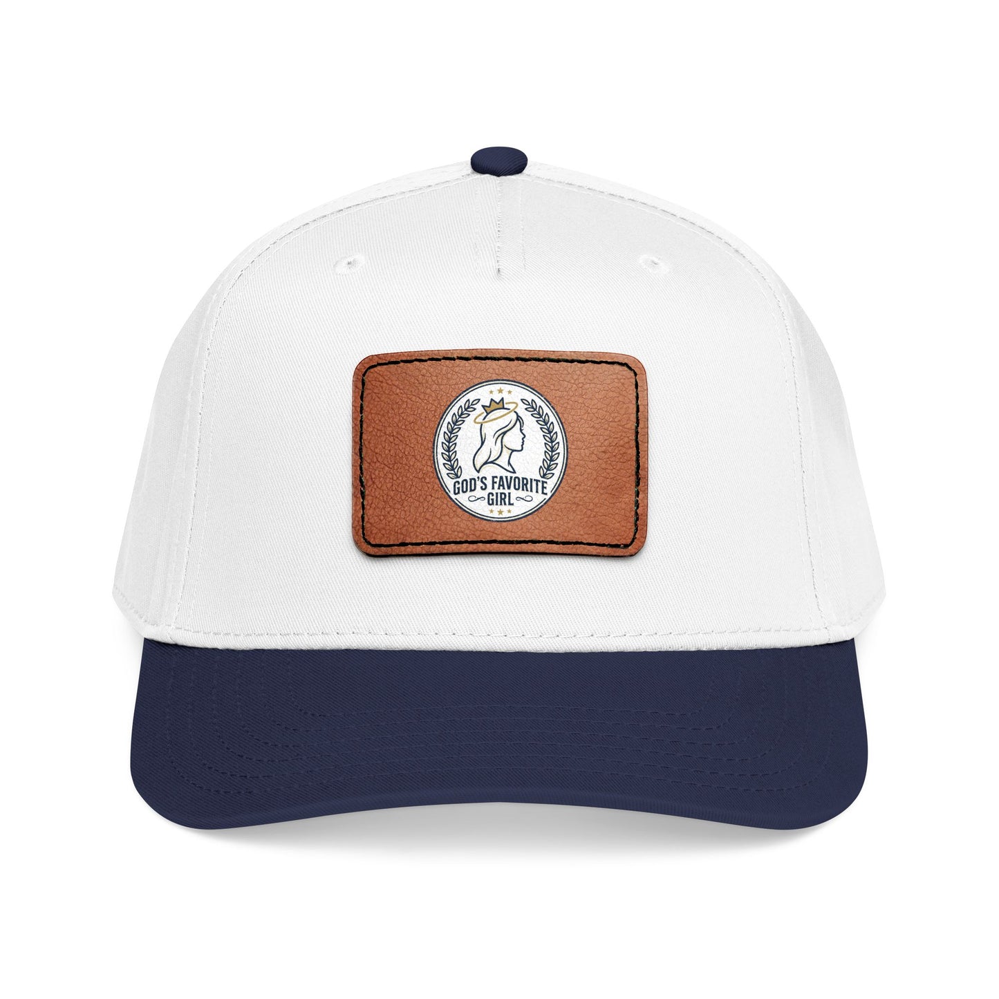 Leather Patch Baseball Cap — “God’s Favorite Girl” Vintage Logo