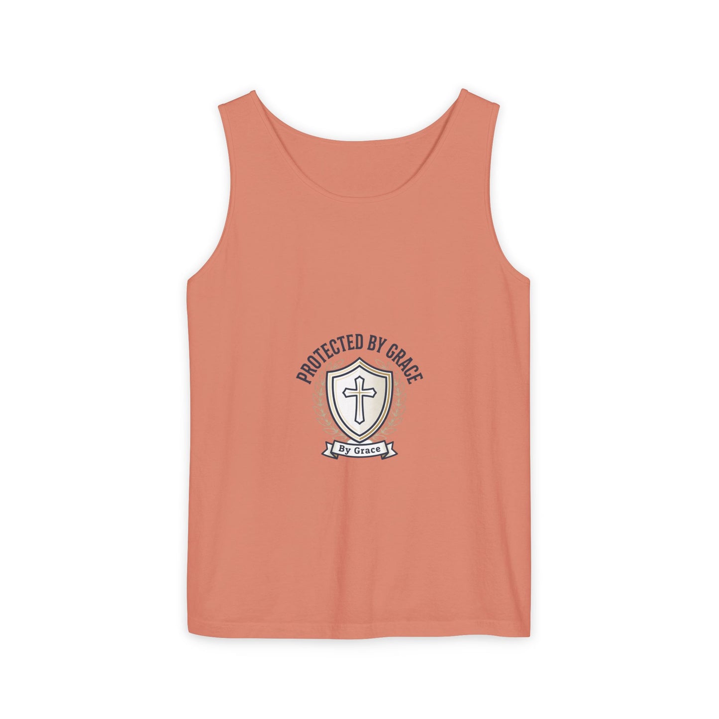 Protected by Grace Cross Tank Top — Christian Faith Graphic