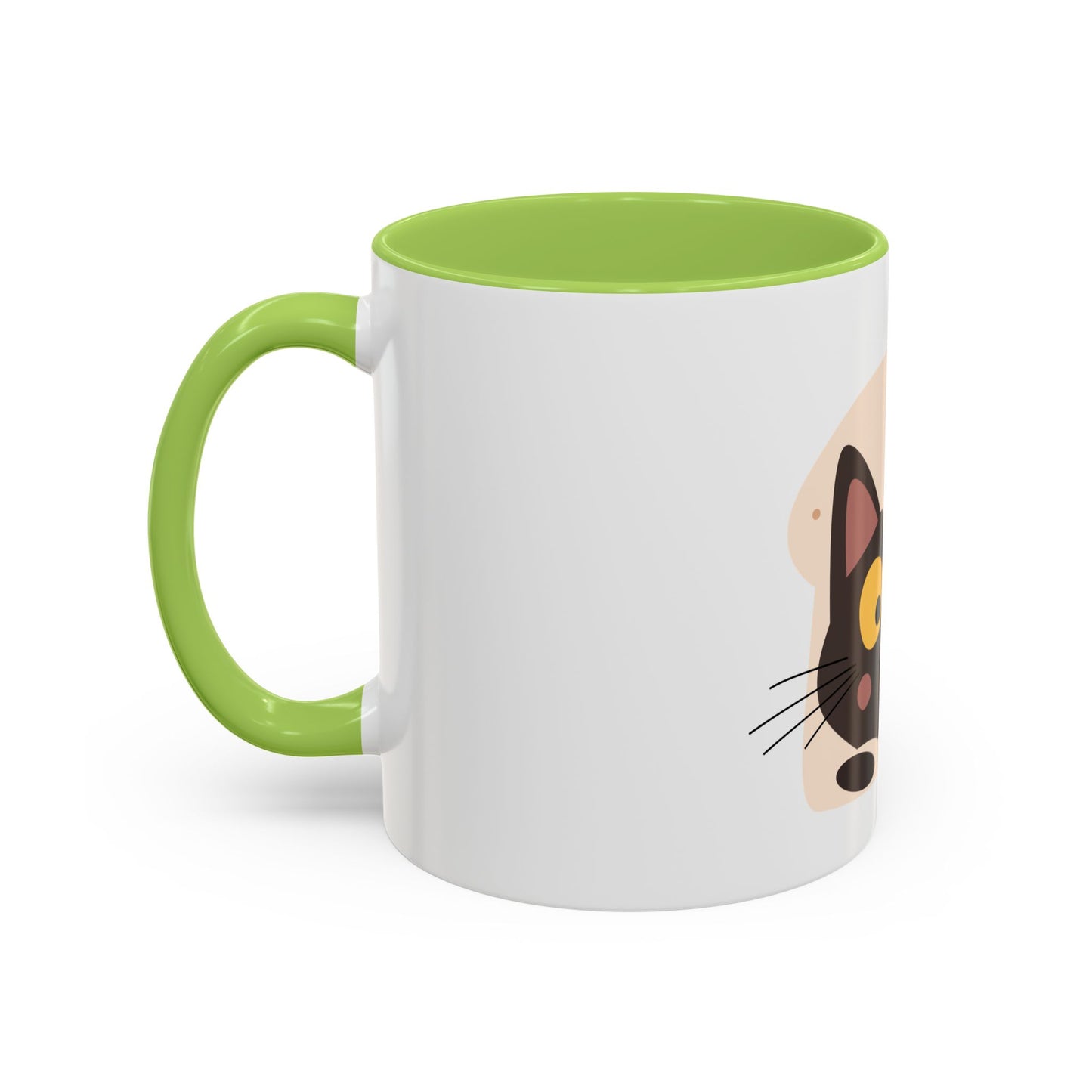 Cat in Toast Accent Coffee Mug – Cute Black Cat Breakfast Mug (11/15oz)