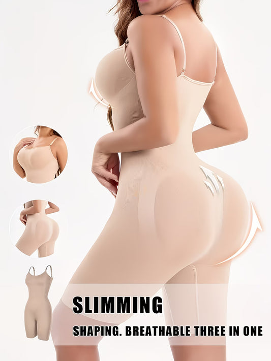 LuxeForm™ Seamless Sculpt Bodysuit | High-Waist Full Coverage Support Shapewear with Adjustable Straps