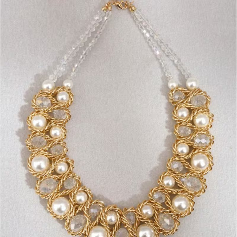 PearlMuse™ Double-Layer Pearl Necklace | Elegant Imitation Pearl Statement Necklace for Women