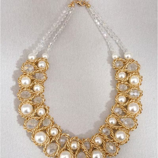 PearlMuse™ Double-Layer Pearl Necklace | Elegant Imitation Pearl Statement Necklace for Women