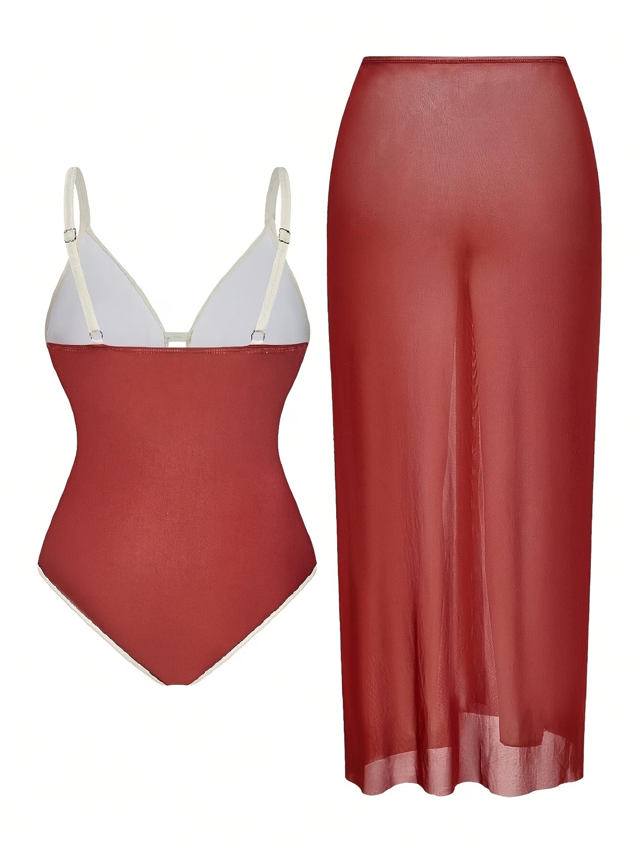 Ocean Muse Color-Block 2-in-1 Swimsuit & Skirt Set