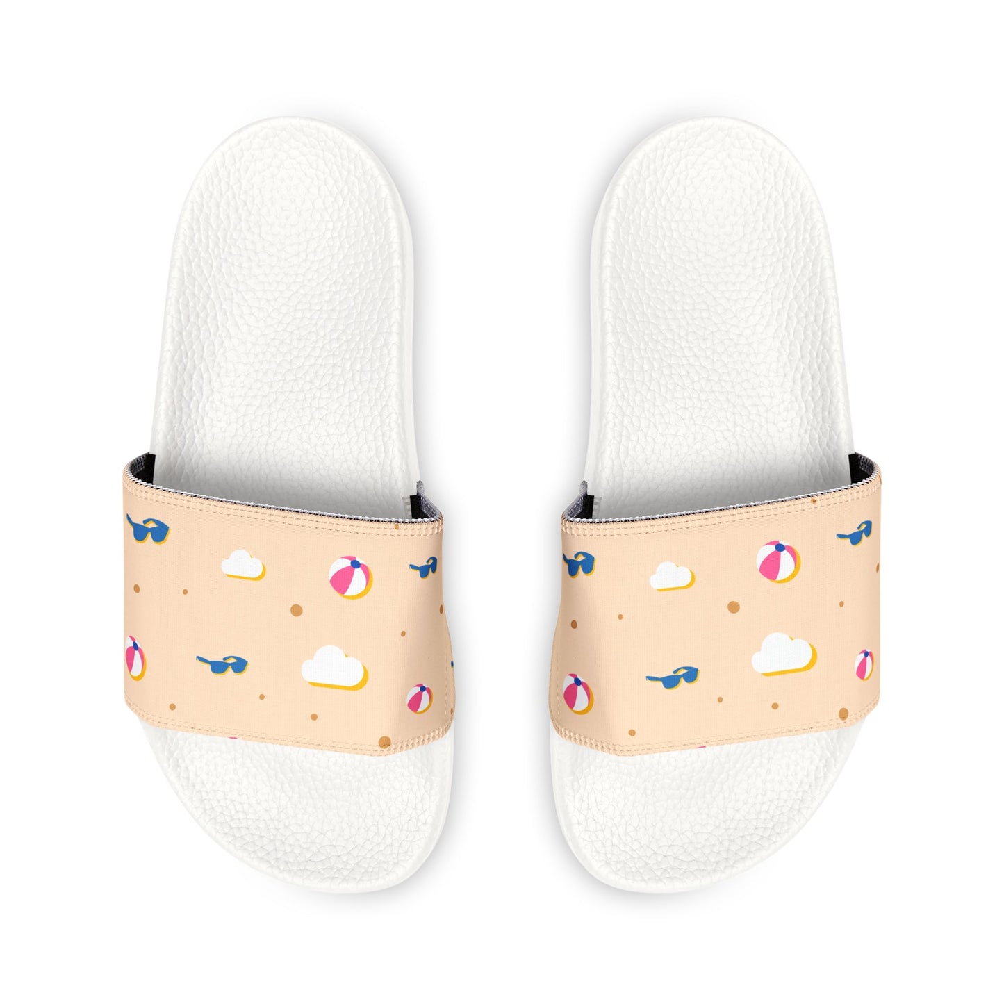 Peach Beach Print Slide Sandals — Women's Removable-Strap Pool Slides