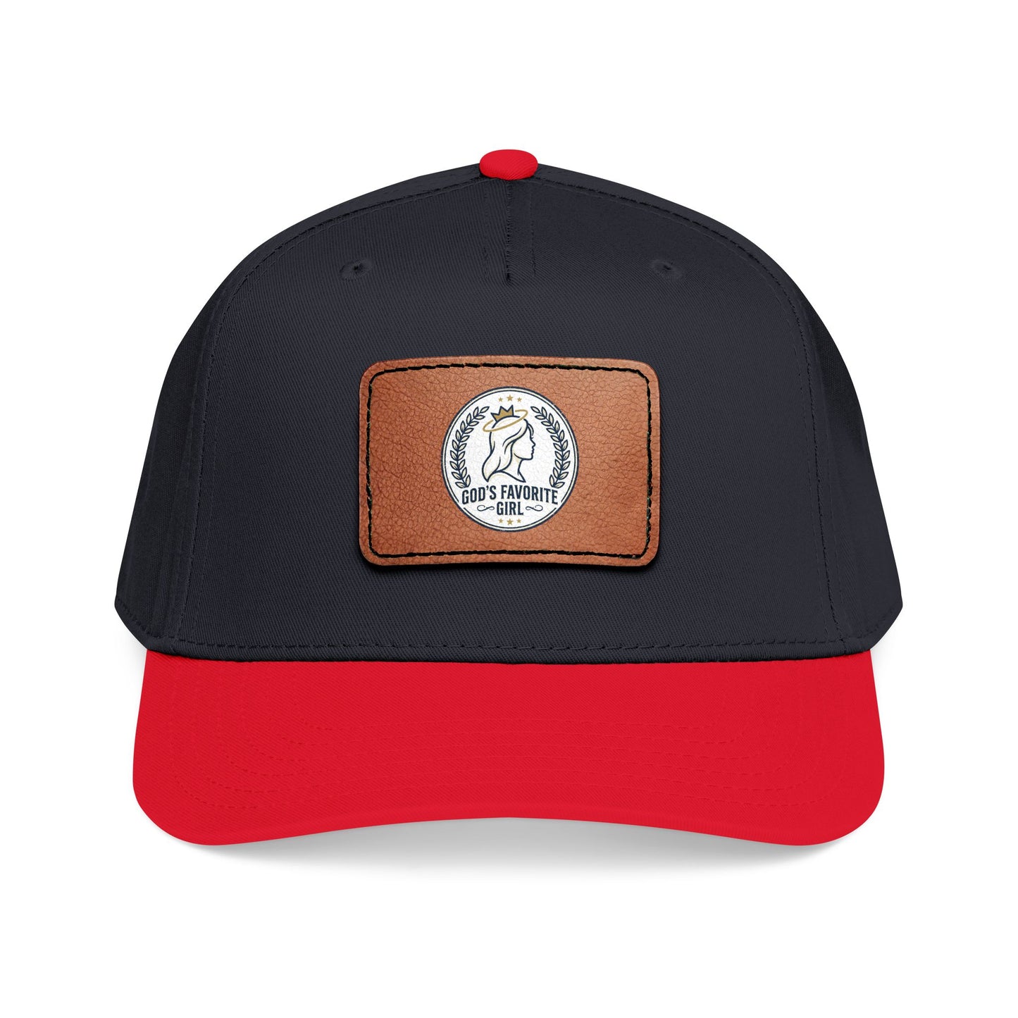 Leather Patch Baseball Cap — “God’s Favorite Girl” Vintage Logo
