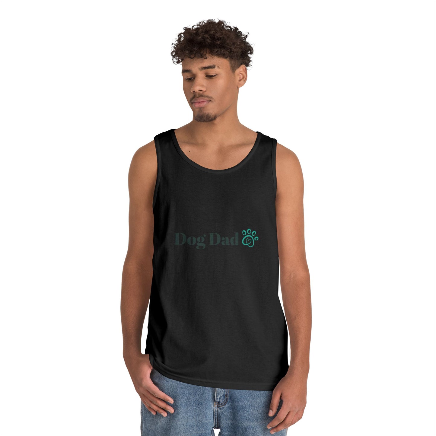 Dog Dad Tank Top — Minimal Paw Print Men’s Summer Tee