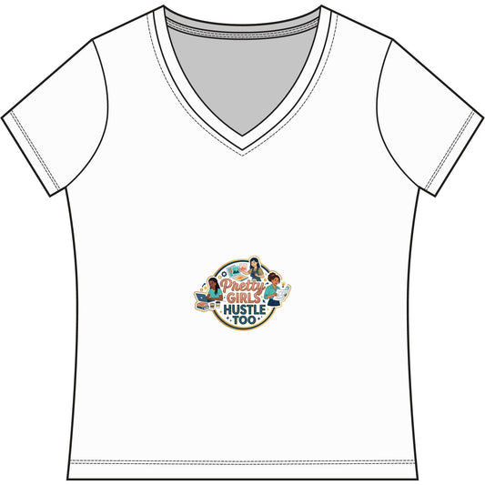 Women's Game V-Neck Tee — Women's Game Graphic V-Neck