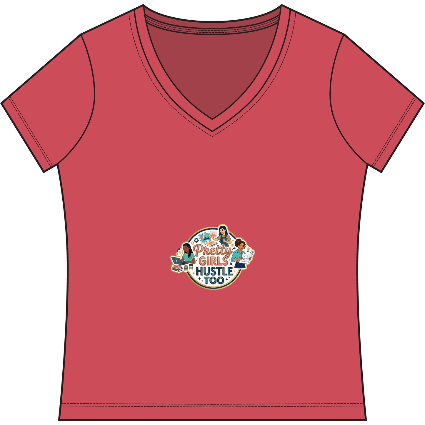 Women's Game V-Neck Tee — Women's Game Graphic V-Neck