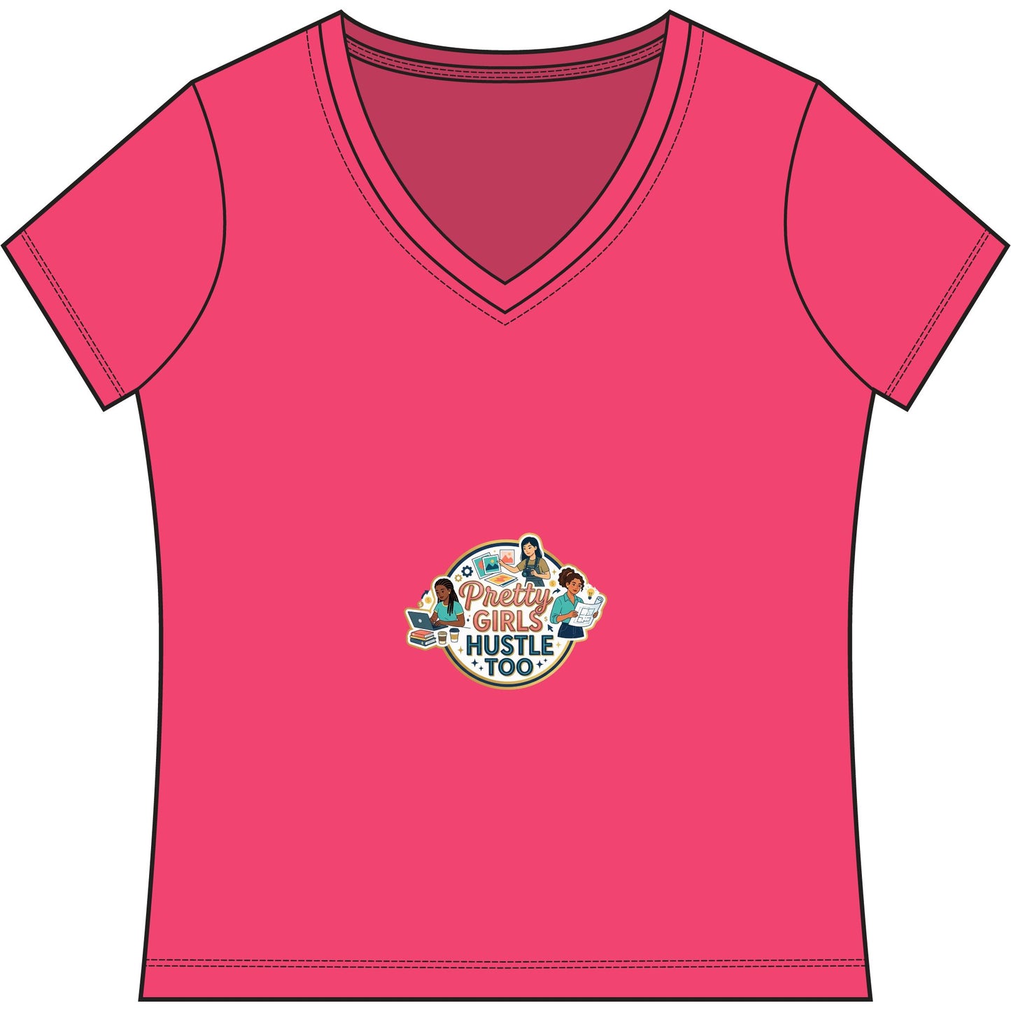 Women's Game V-Neck Tee — Women's Game Graphic V-Neck