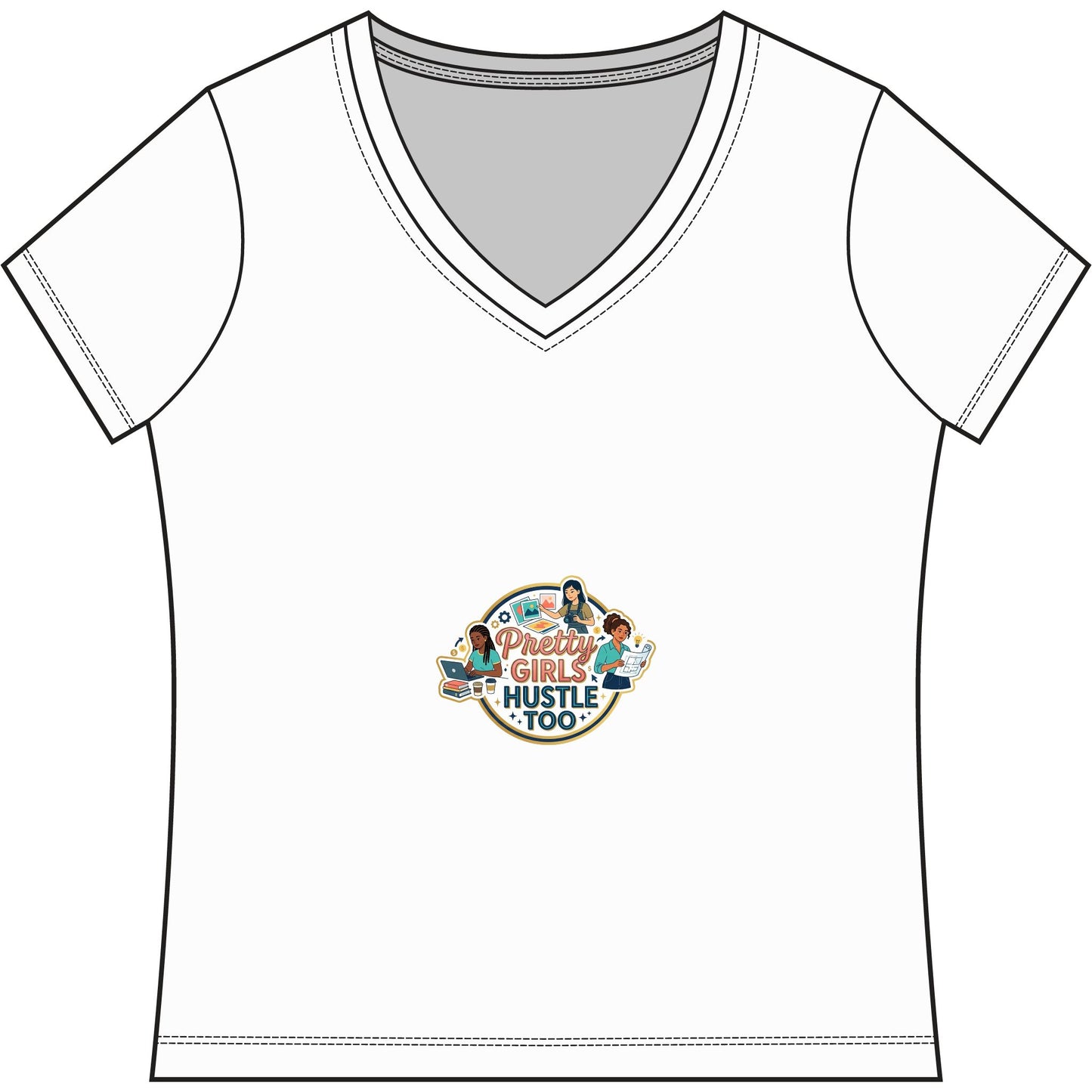 Women's Game V-Neck Tee — Women's Game Graphic V-Neck