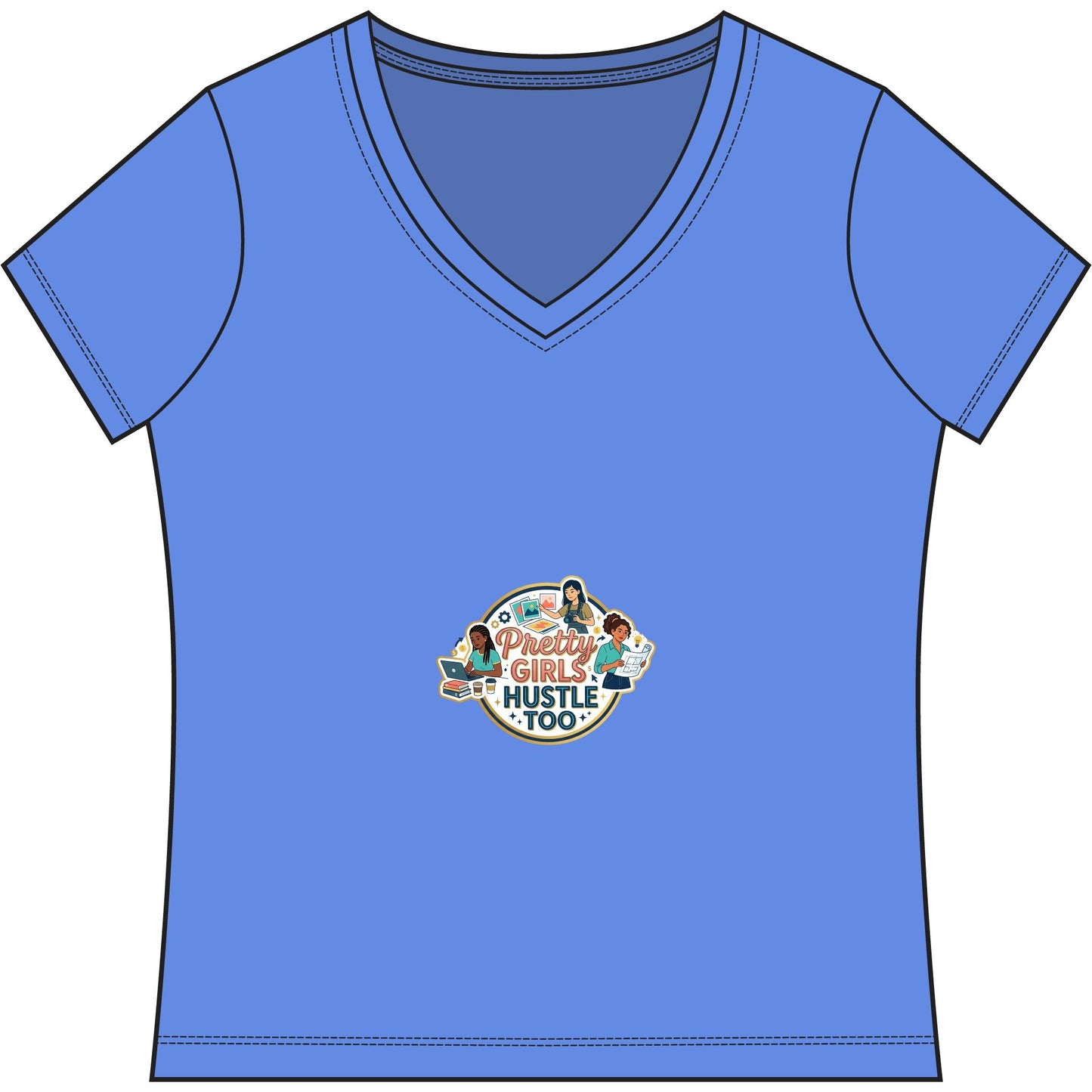 Women's Game V-Neck Tee — Women's Game Graphic V-Neck