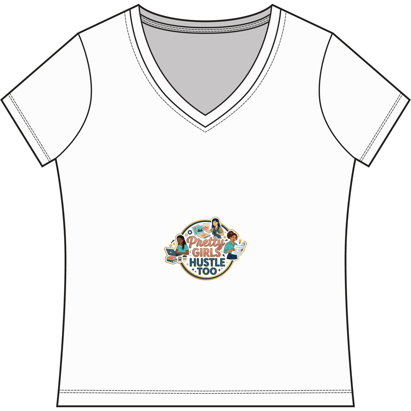 Women's Game V-Neck Tee — Women's Game Graphic V-Neck