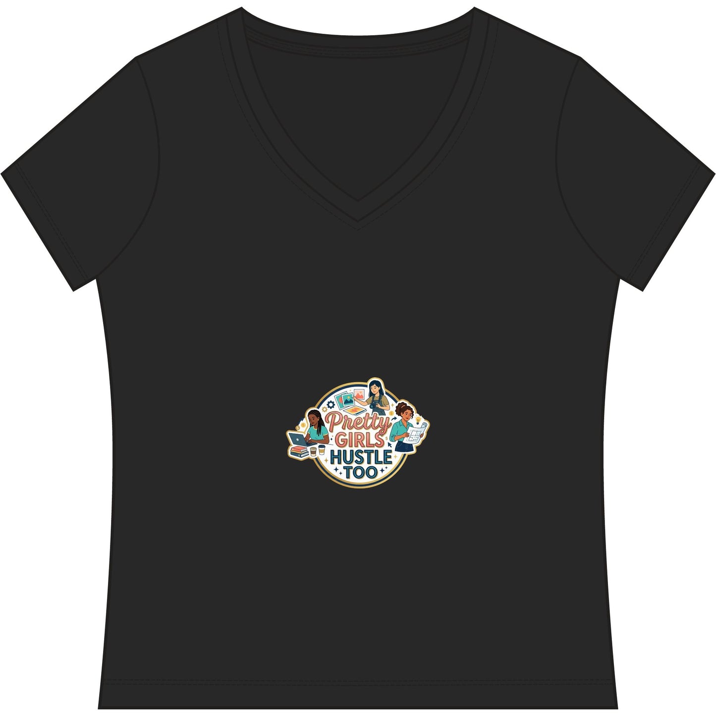 Women's Game V-Neck Tee — Women's Game Graphic V-Neck