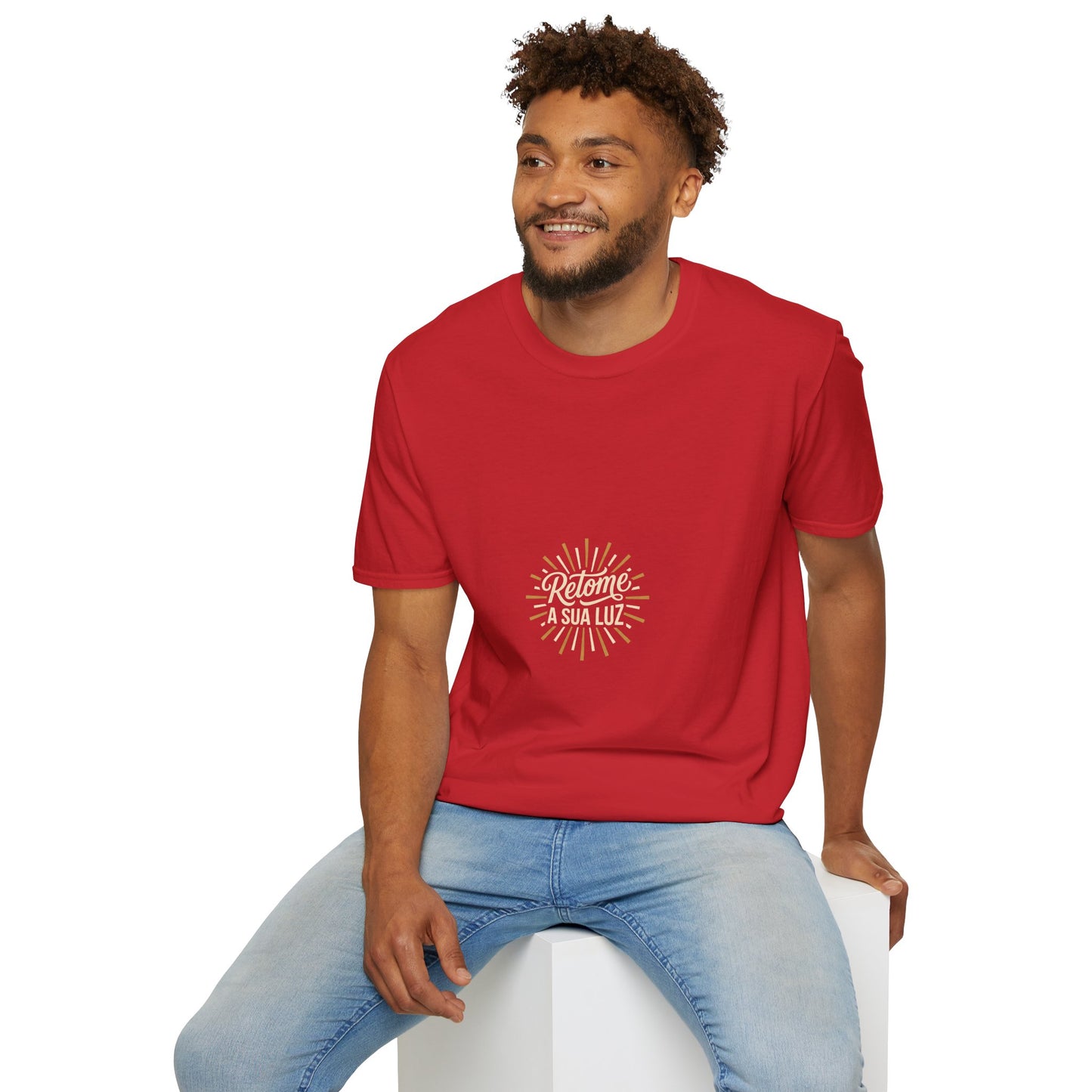Camiseta — "Retome a sua luz" (Estampa Sunburst)