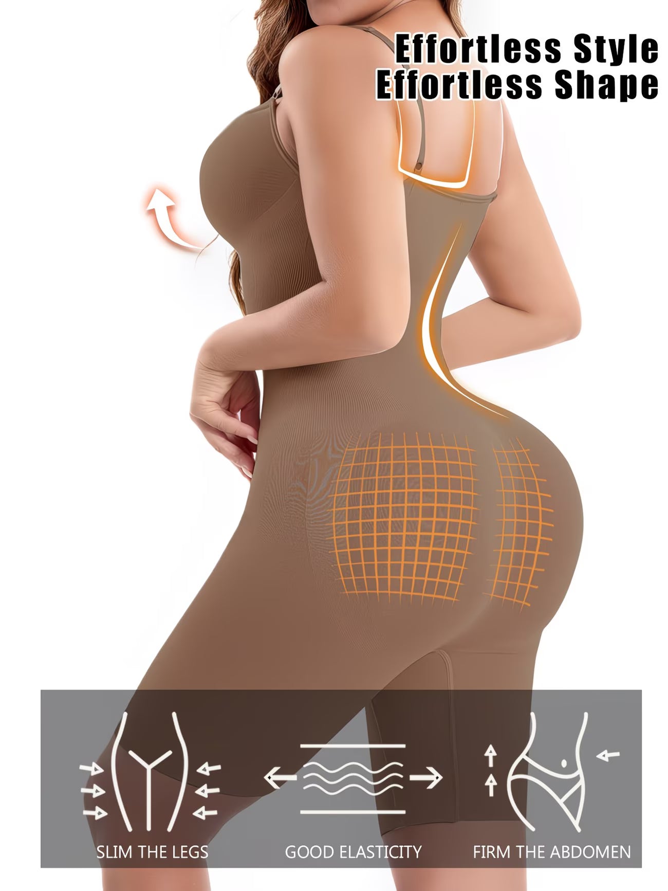 LuxeForm™ Seamless Sculpt Bodysuit | High-Waist Full Coverage Support Shapewear with Adjustable Straps