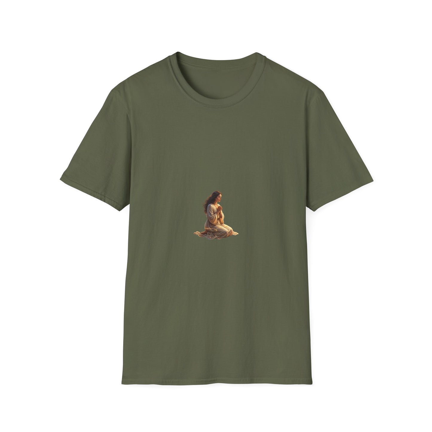 Meditating Woman Minimalist Yoga T-Shirt — Mindful Meditation Tee