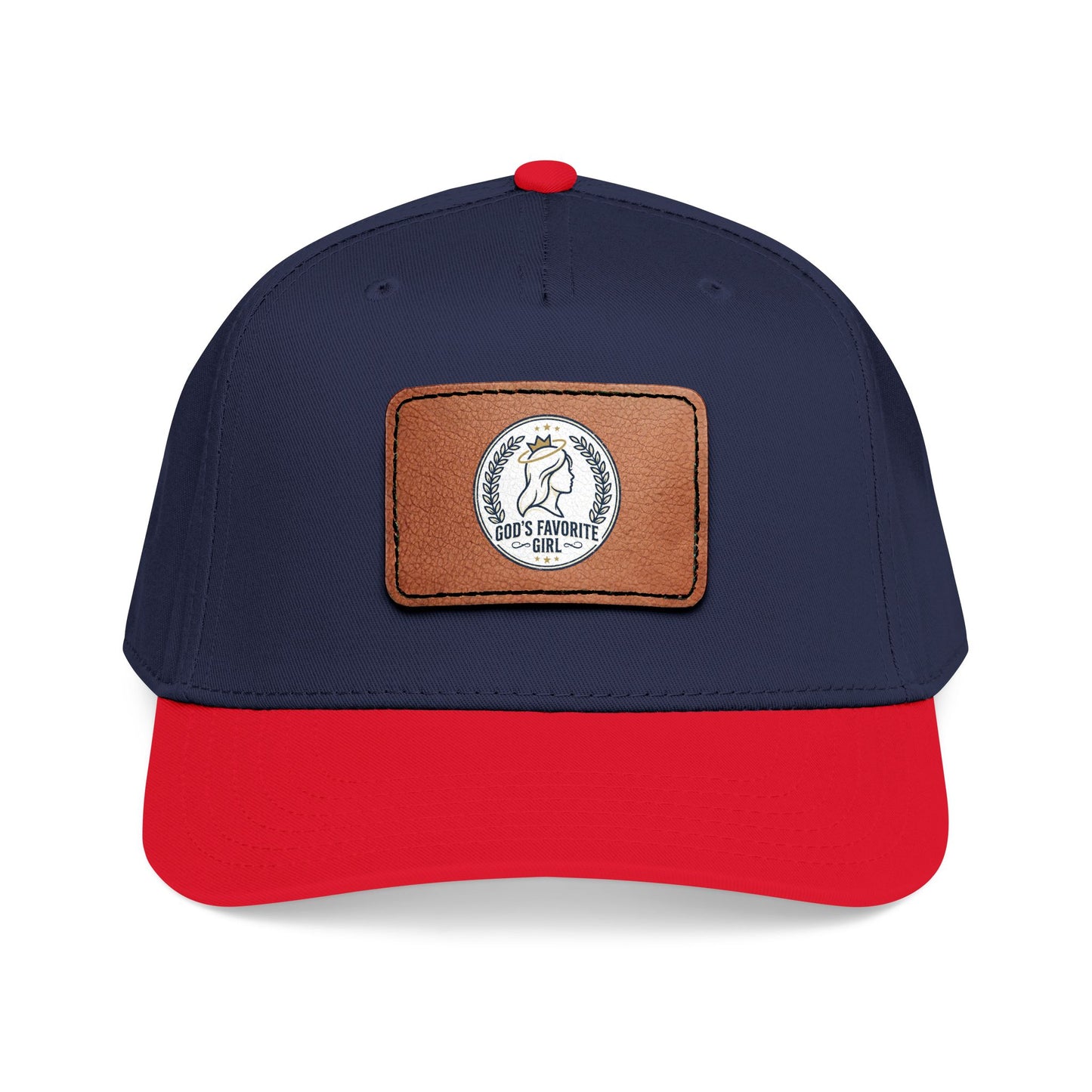 Leather Patch Baseball Cap — “God’s Favorite Girl” Vintage Logo