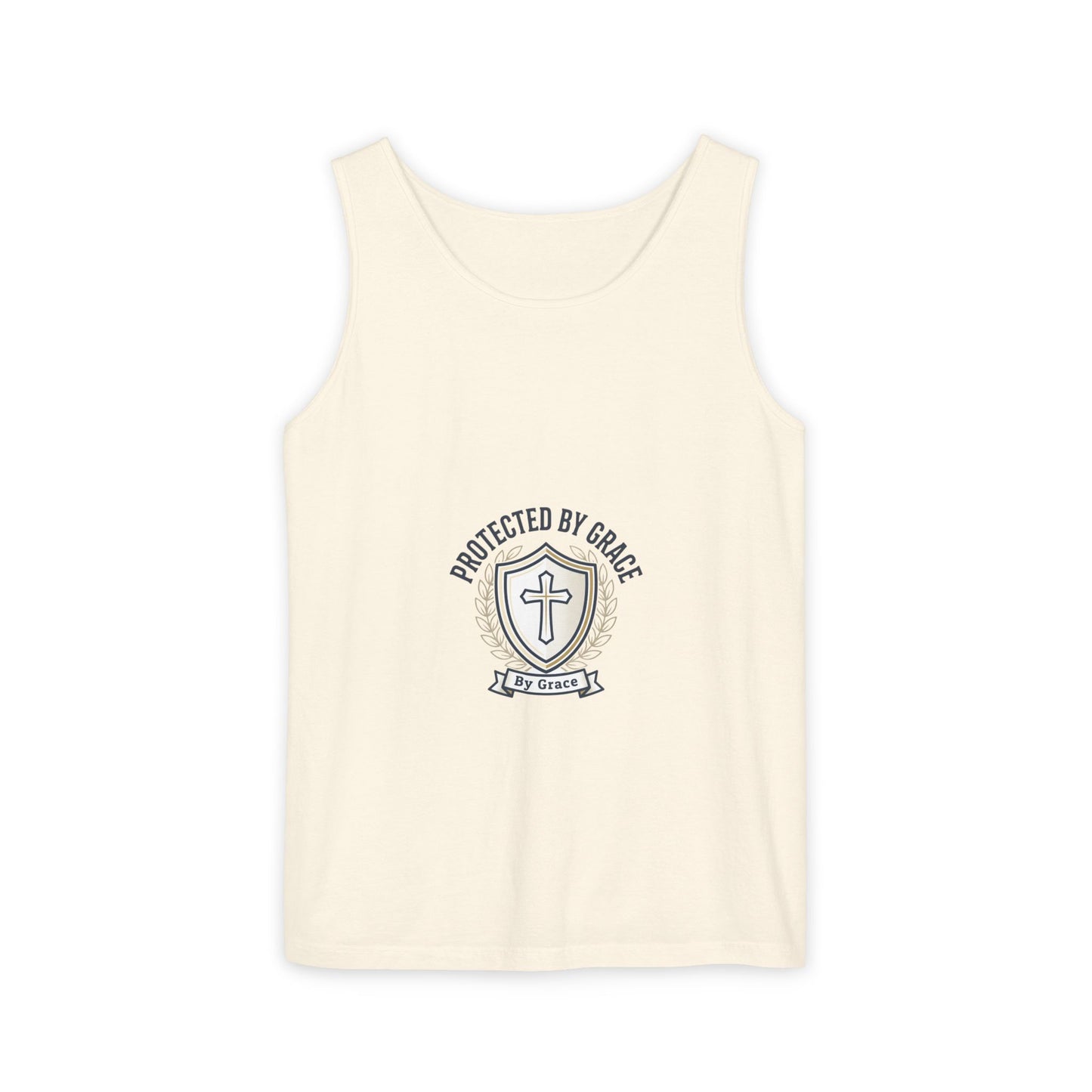 Protected by Grace Cross Tank Top — Christian Faith Graphic