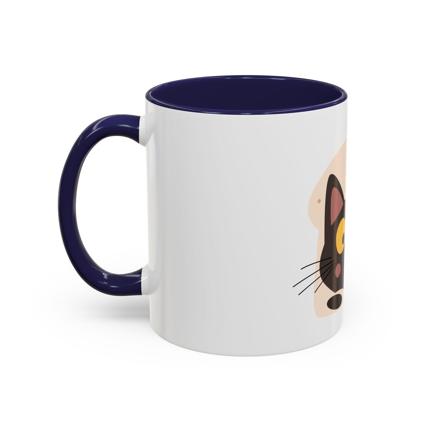 Cat in Toast Accent Coffee Mug – Cute Black Cat Breakfast Mug (11/15oz)