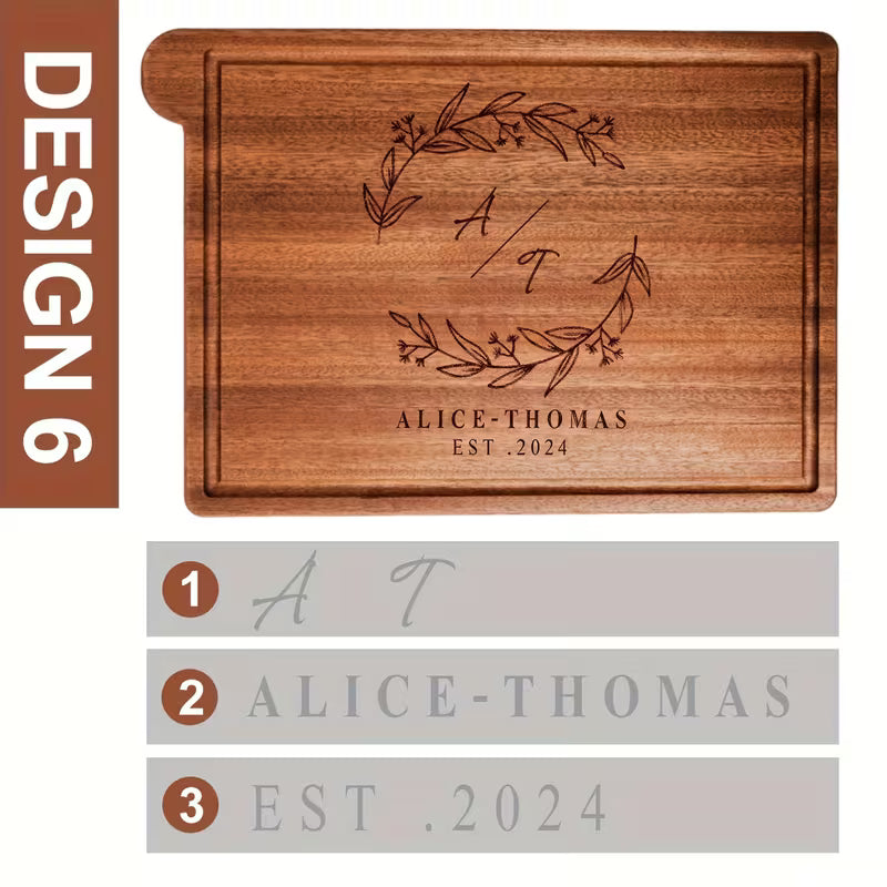 Personalized Wooden Cutting Board | Custom Engraved Kitchen Chopping Board