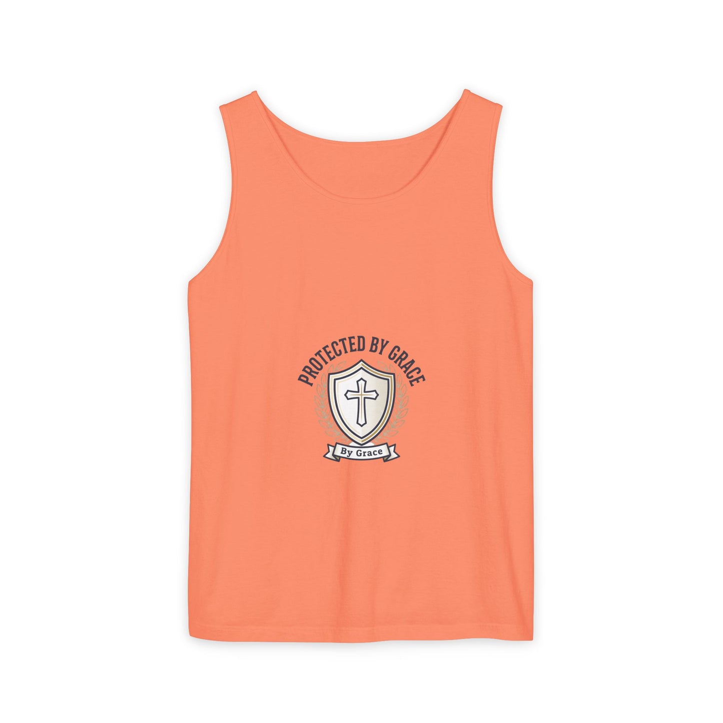 Protected by Grace Cross Tank Top — Christian Faith Graphic